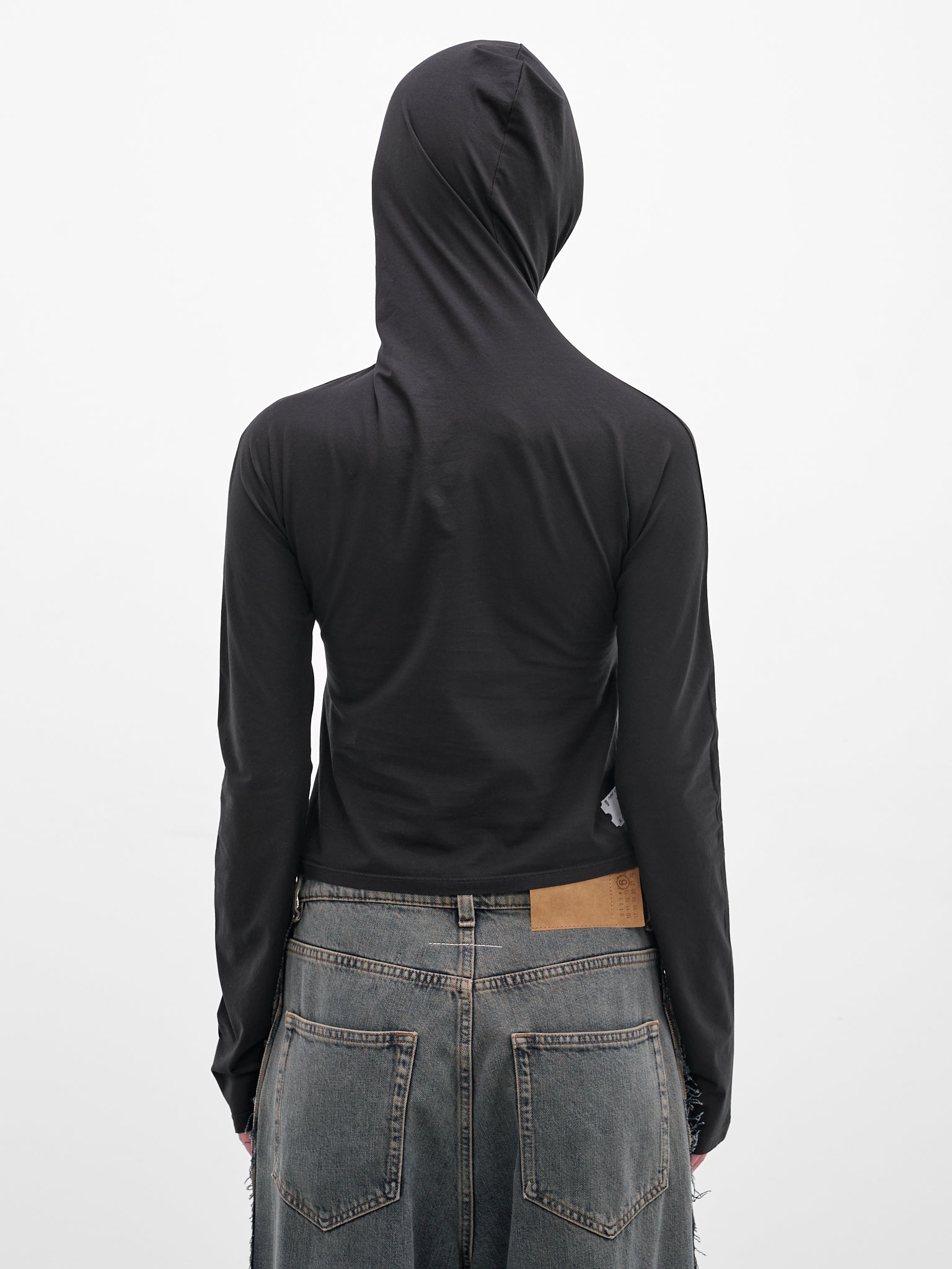 Black Cotton Twisted Graphic Hoodie (PT08JE18USBK-BLACK)