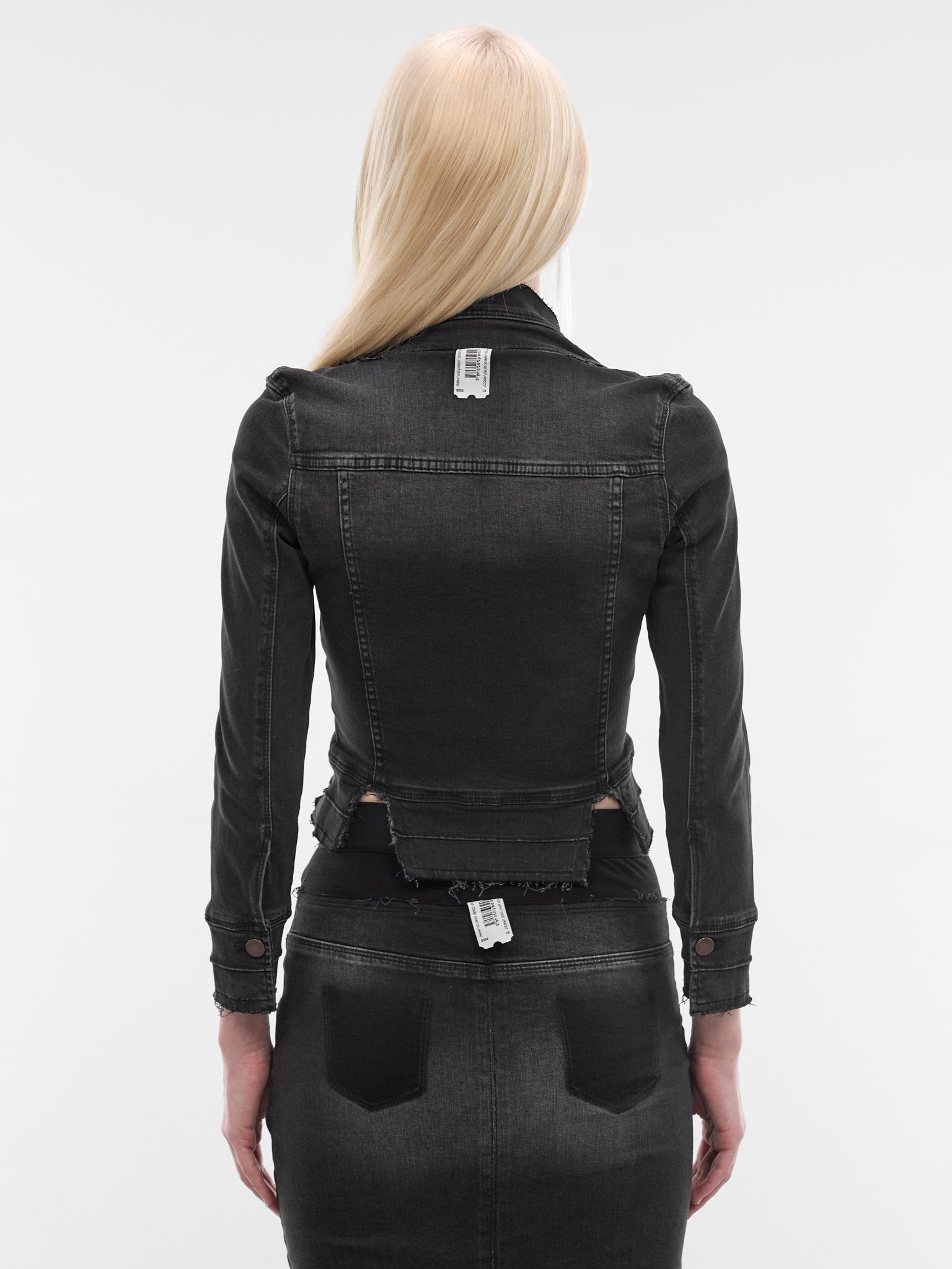 Black Dirndl Stretch Denim Jacket (PT09DE03USBK-BLACK)