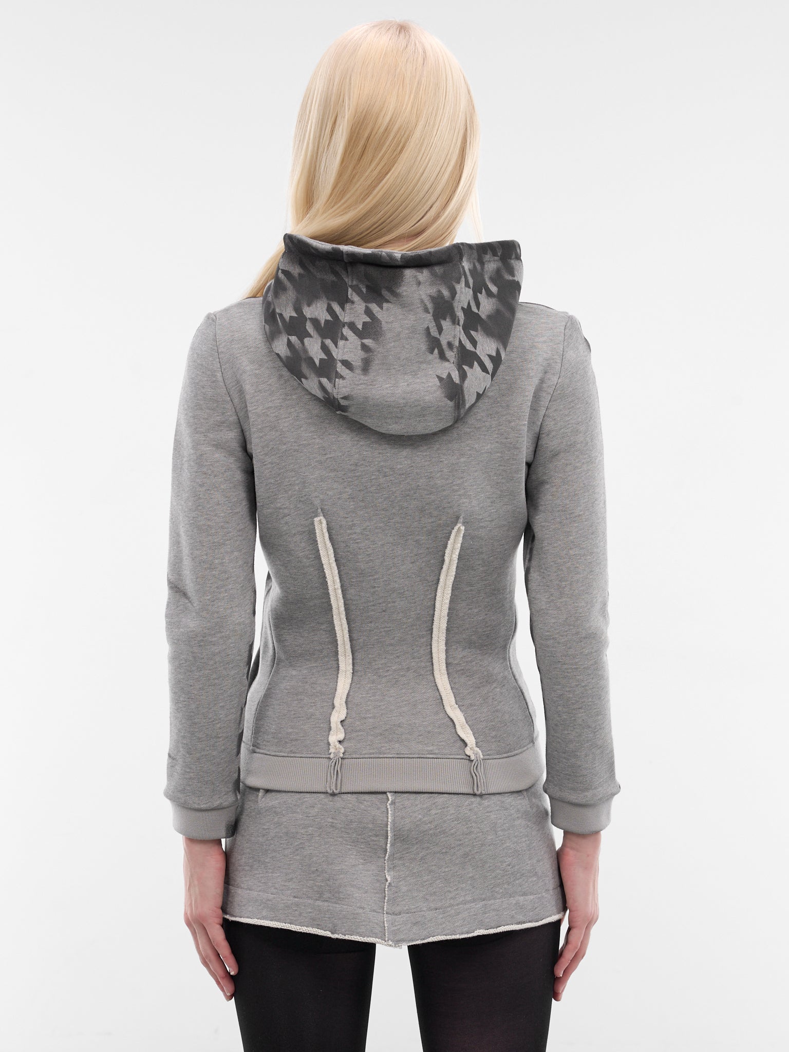 Pied De Poule Zip Hoodie (PT09JE21WWGY-GREY)