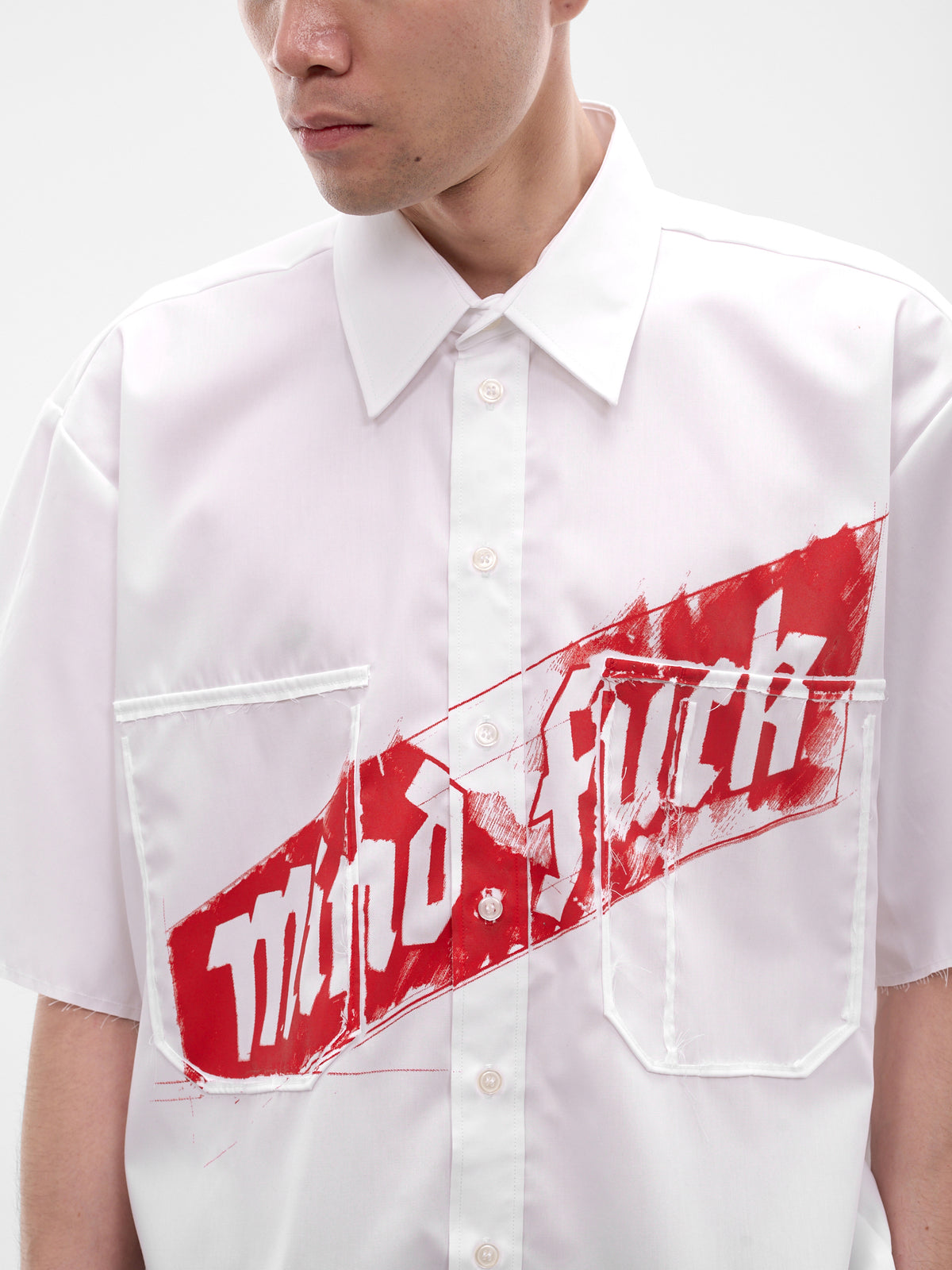 White Mindfuck Military Shirt (PT09SH02USW-WHITE)