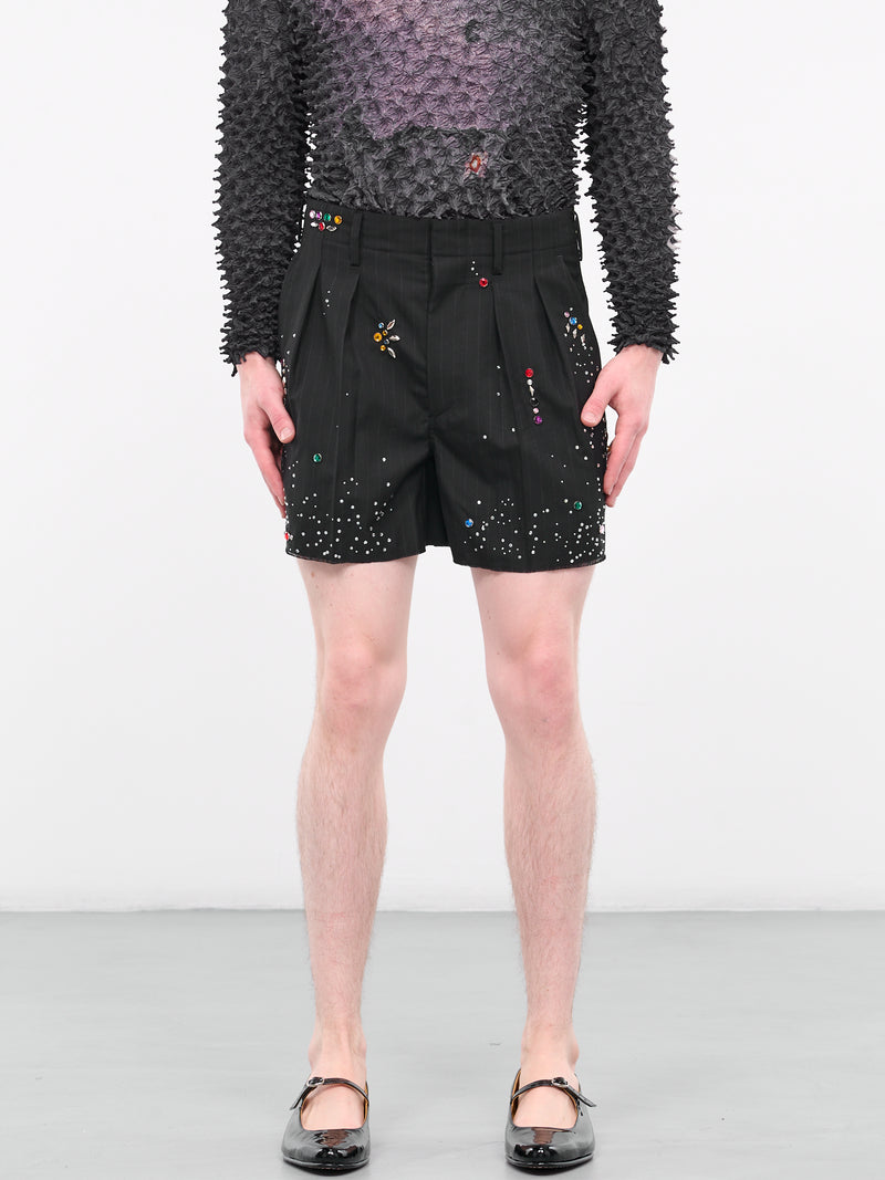Tailored Embellished Shorts (PT1023-BLACK)