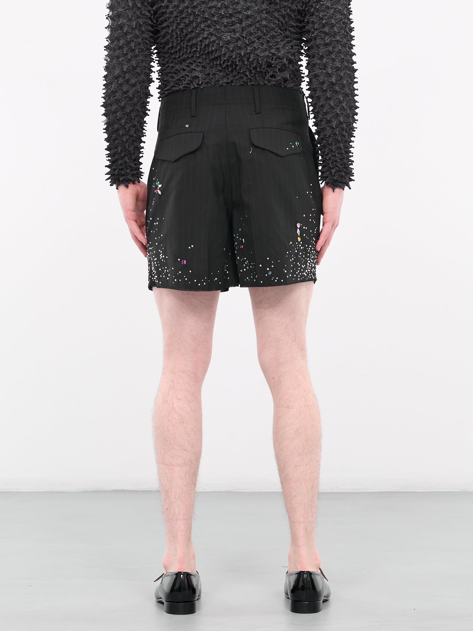 Tailored Embellished Shorts (PT1023-BLACK)