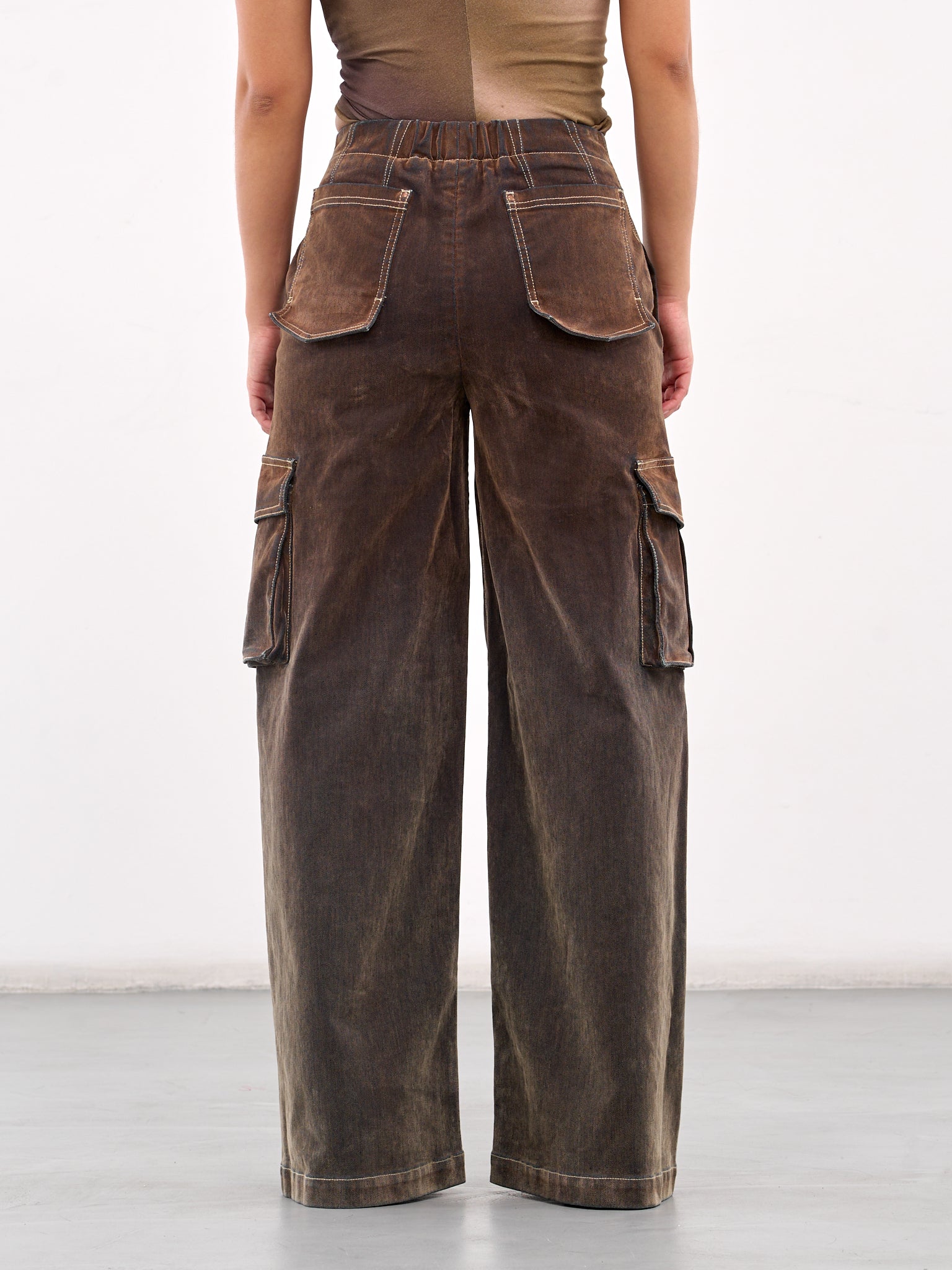 Wide Leg Cargo Pants (PT11C1BR430-BISON)