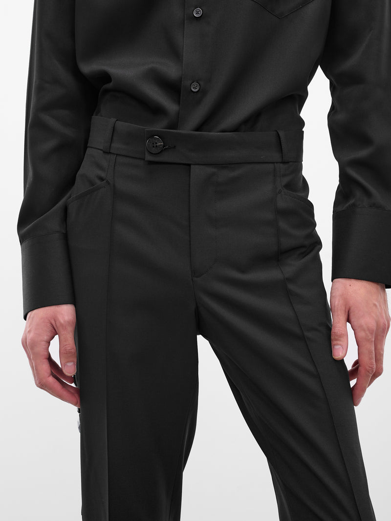 Swarovski Crystal Tailored Flare Trousers (PT14CR-AM44-BLACK-W-SWAROVSKI)