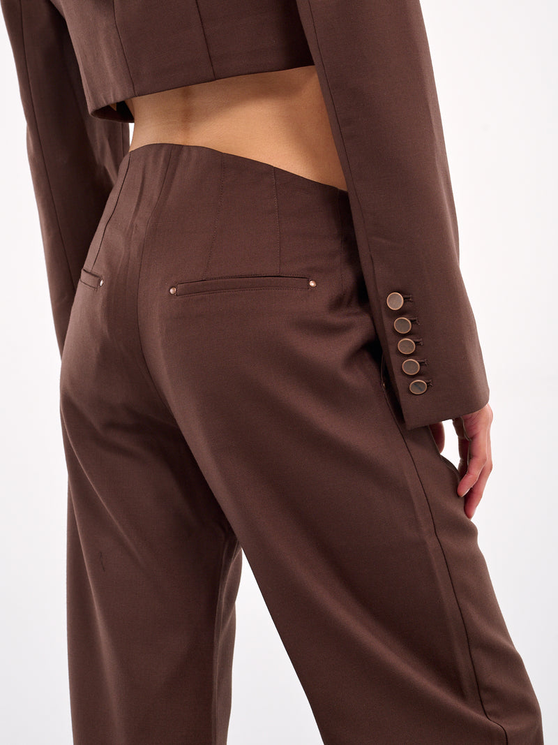 Tailored Loose Trousers (PT17W1PU790-MAROON)