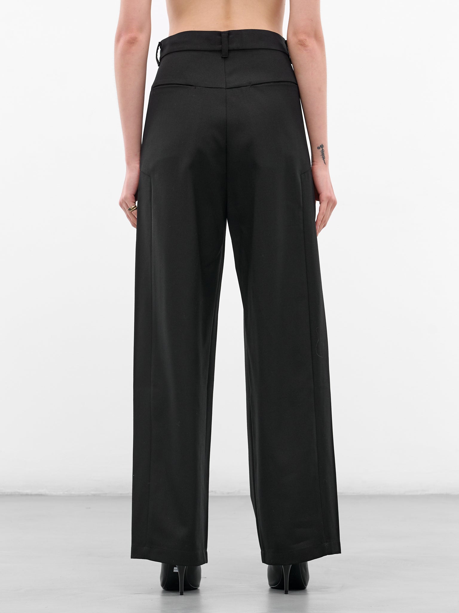 Black Wool Wide Leg Trousers (PT1K-BLACK)