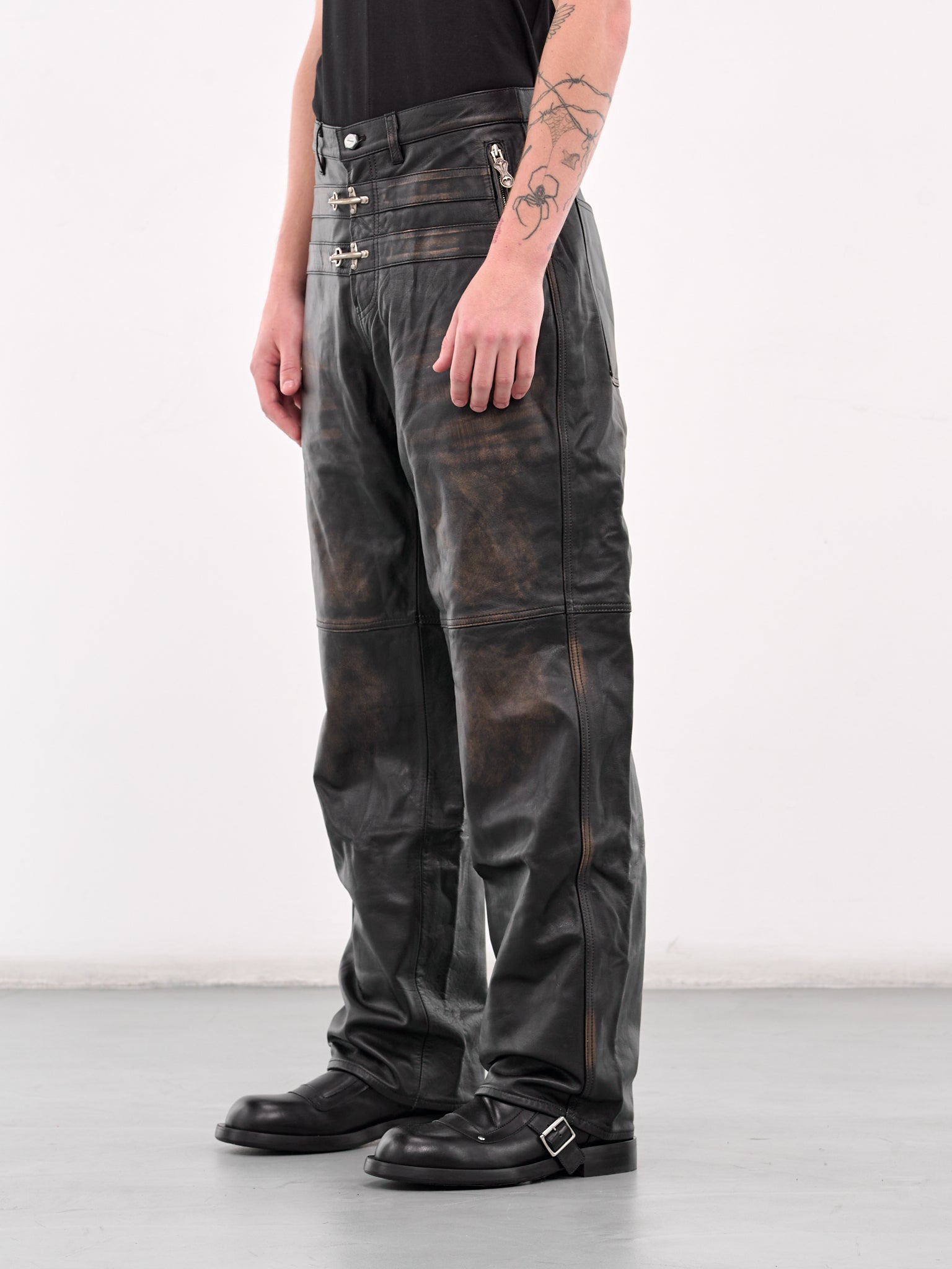 Bio Soldier Leather Trousers (PT3501-BLACK)