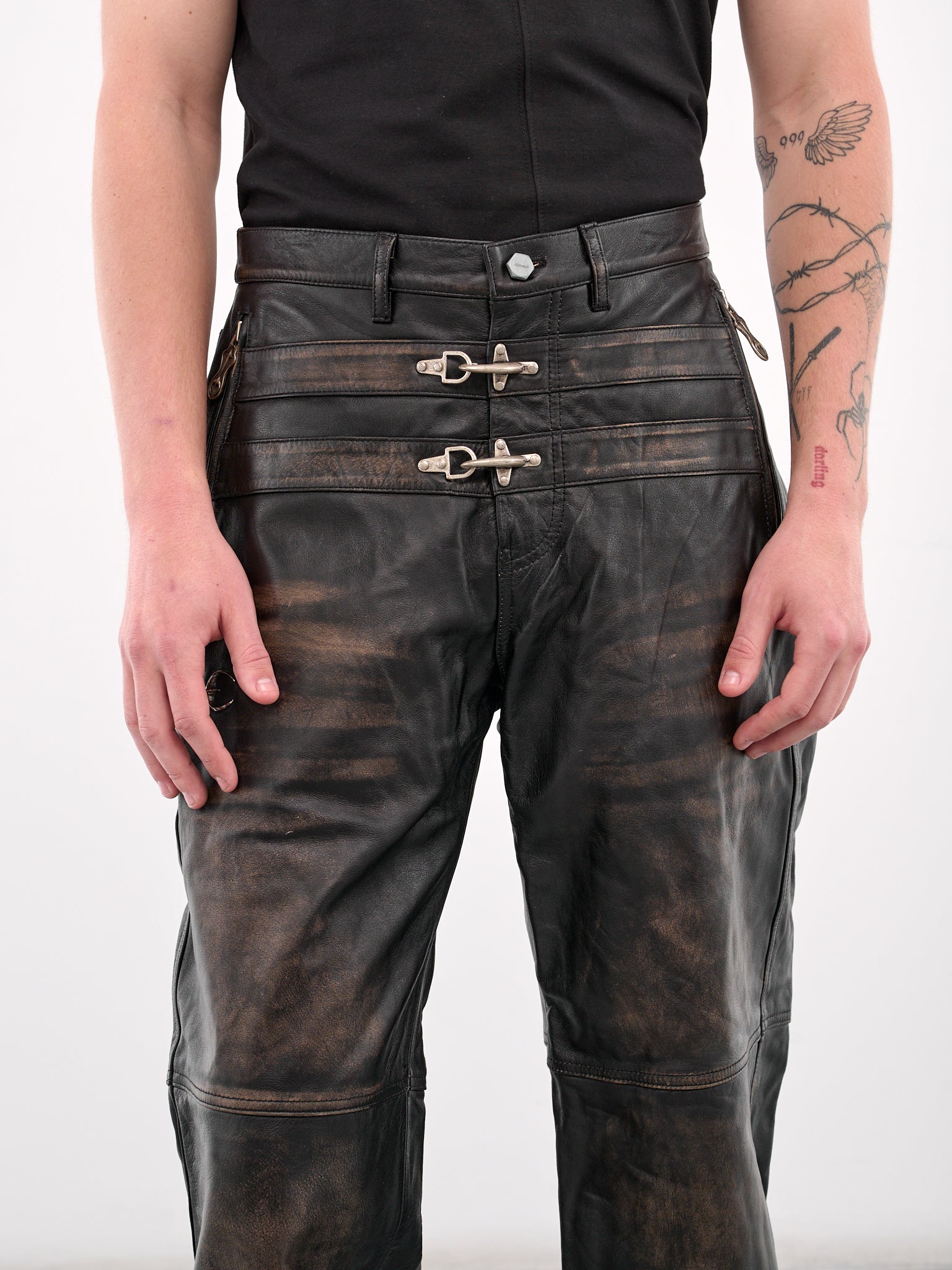 Bio Soldier Leather Trousers (PT3501-BLACK)