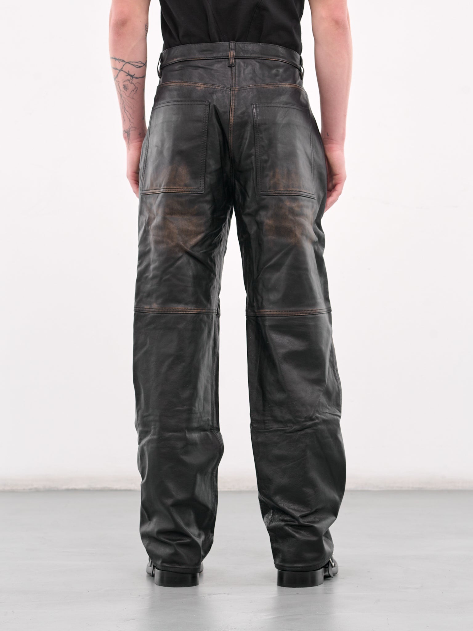 Bio Soldier Leather Trousers (PT3501-BLACK)