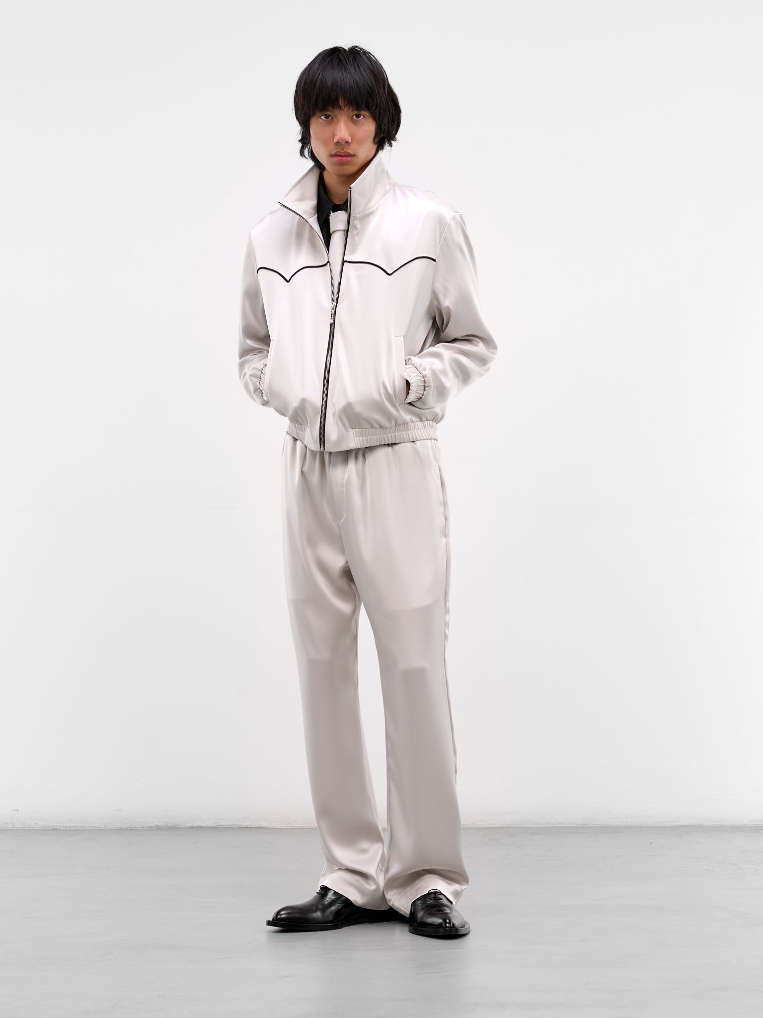 Light Gray Satin Track Pants (PT36-LIGHT)