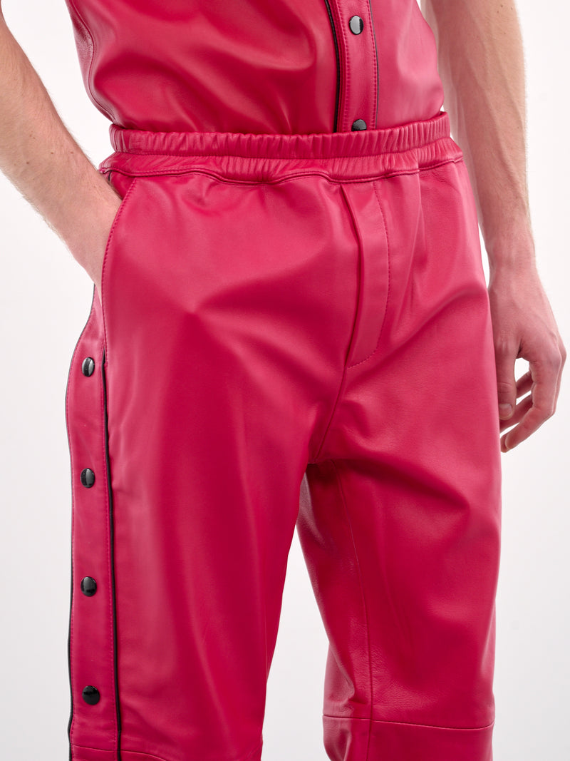 Leather Warm-Up Pants (PT37L-IN04-FUSCHIA)