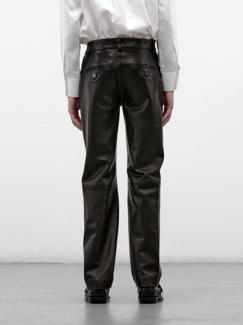 Black Swarovski-Embellished Leather Trousers (PT45LS-BLACK-SWAROVKSI-CRYSTAL)