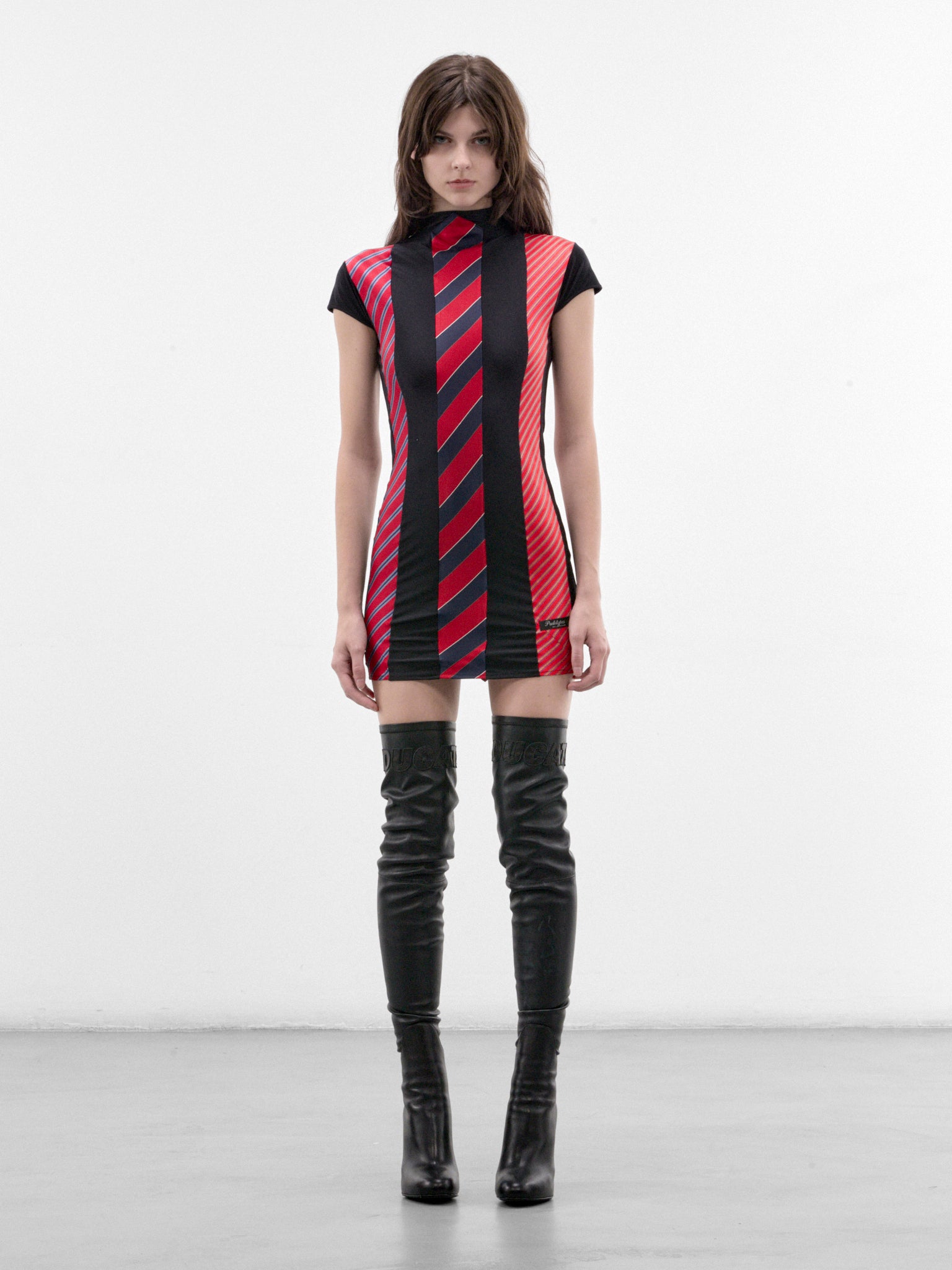 Multicolor Tie Mini Dress (PT99DR02WMMT-MULTI)