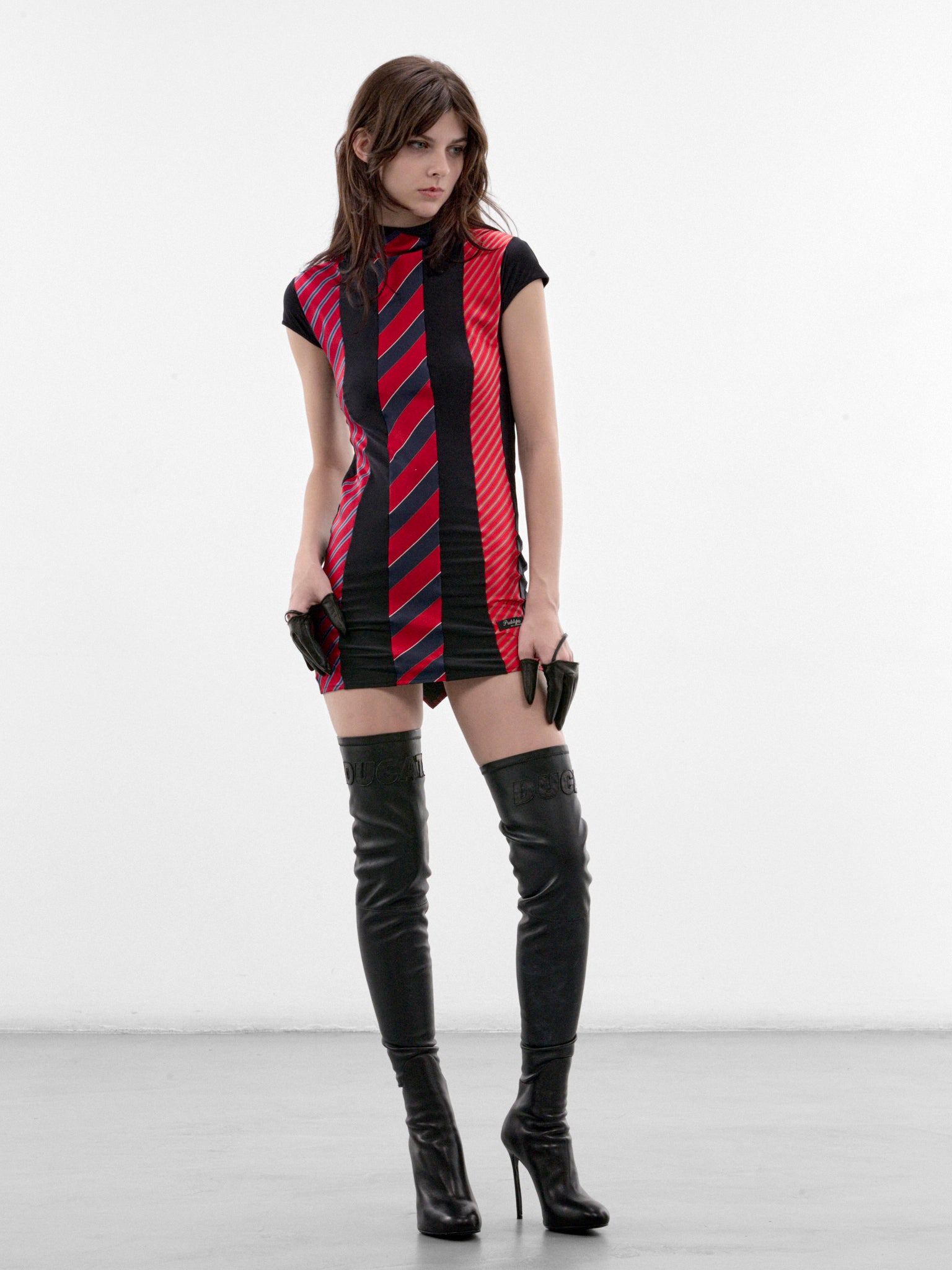 Multicolor Tie Mini Dress (PT99DR02WMMT-MULTI)