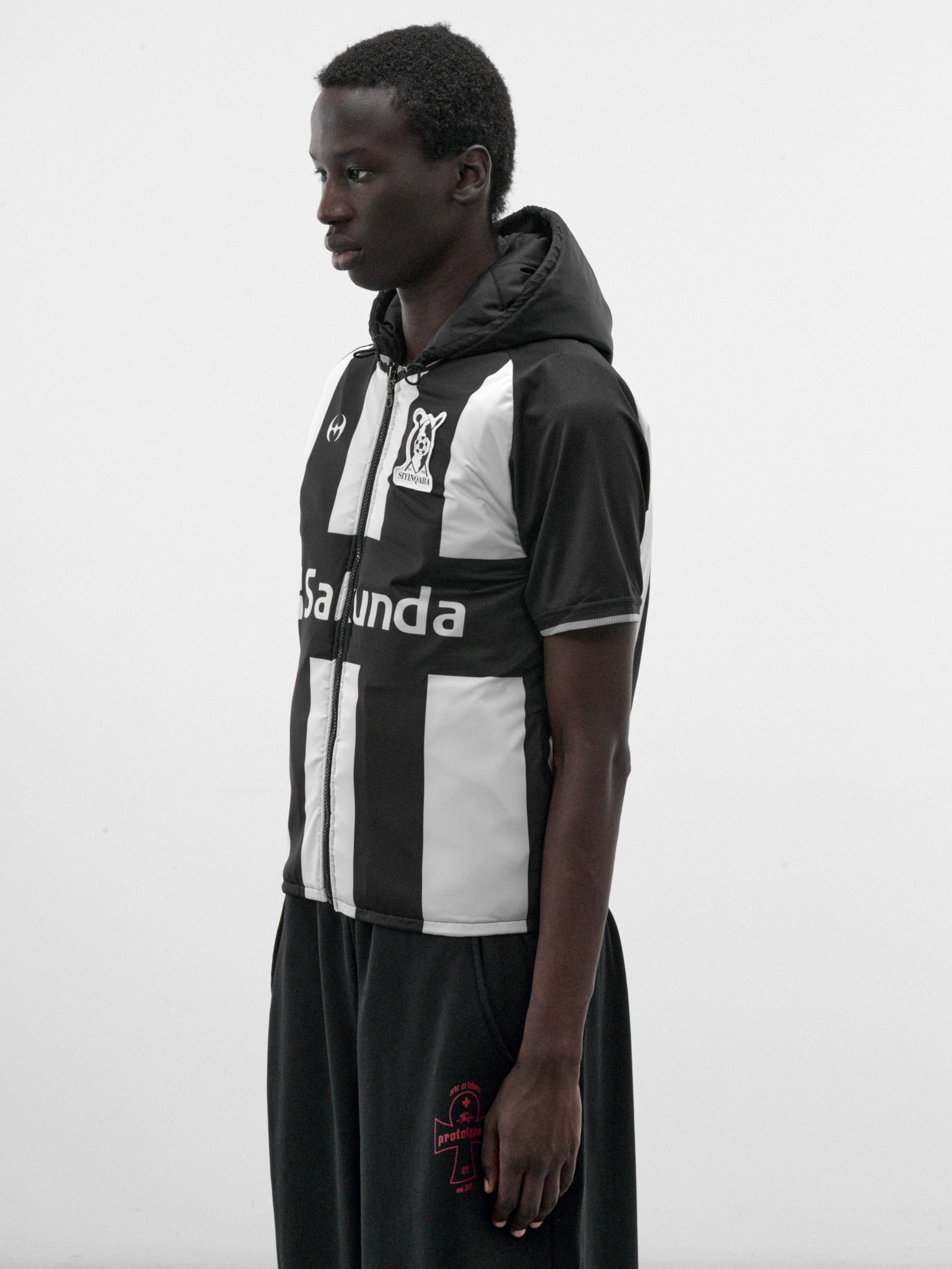 Black Deconstructed Hooded Football Top (PT99OT16USBK-BLACK)