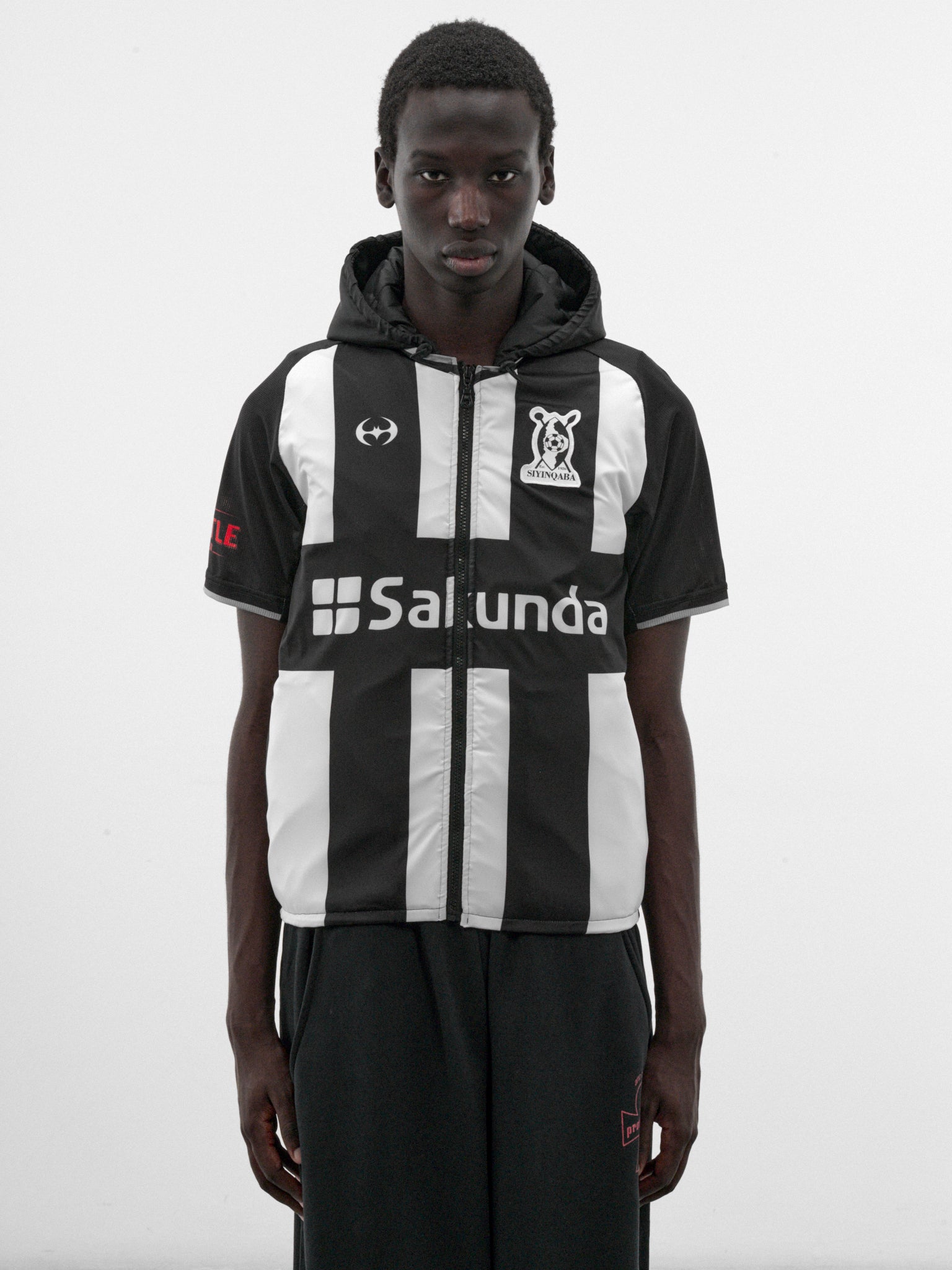 Black Deconstructed Hooded Football Top (PT99OT16USBK-BLACK)