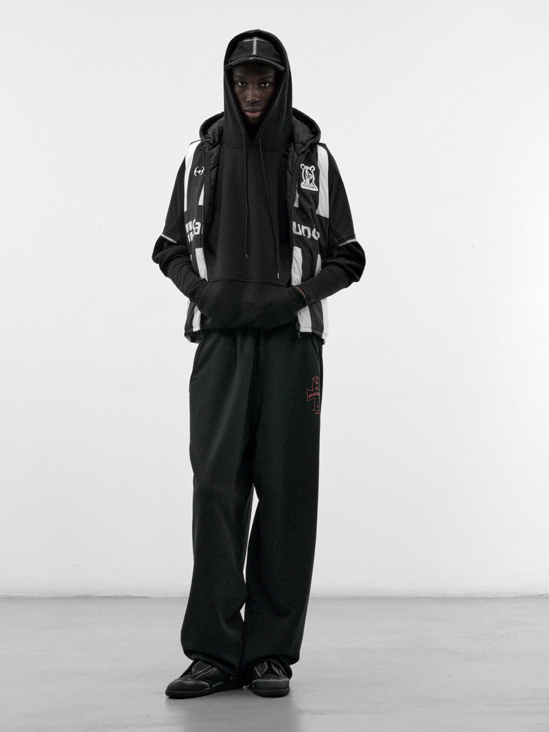 Black Deconstructed Hooded Football Top (PT99OT16USBK-BLACK)