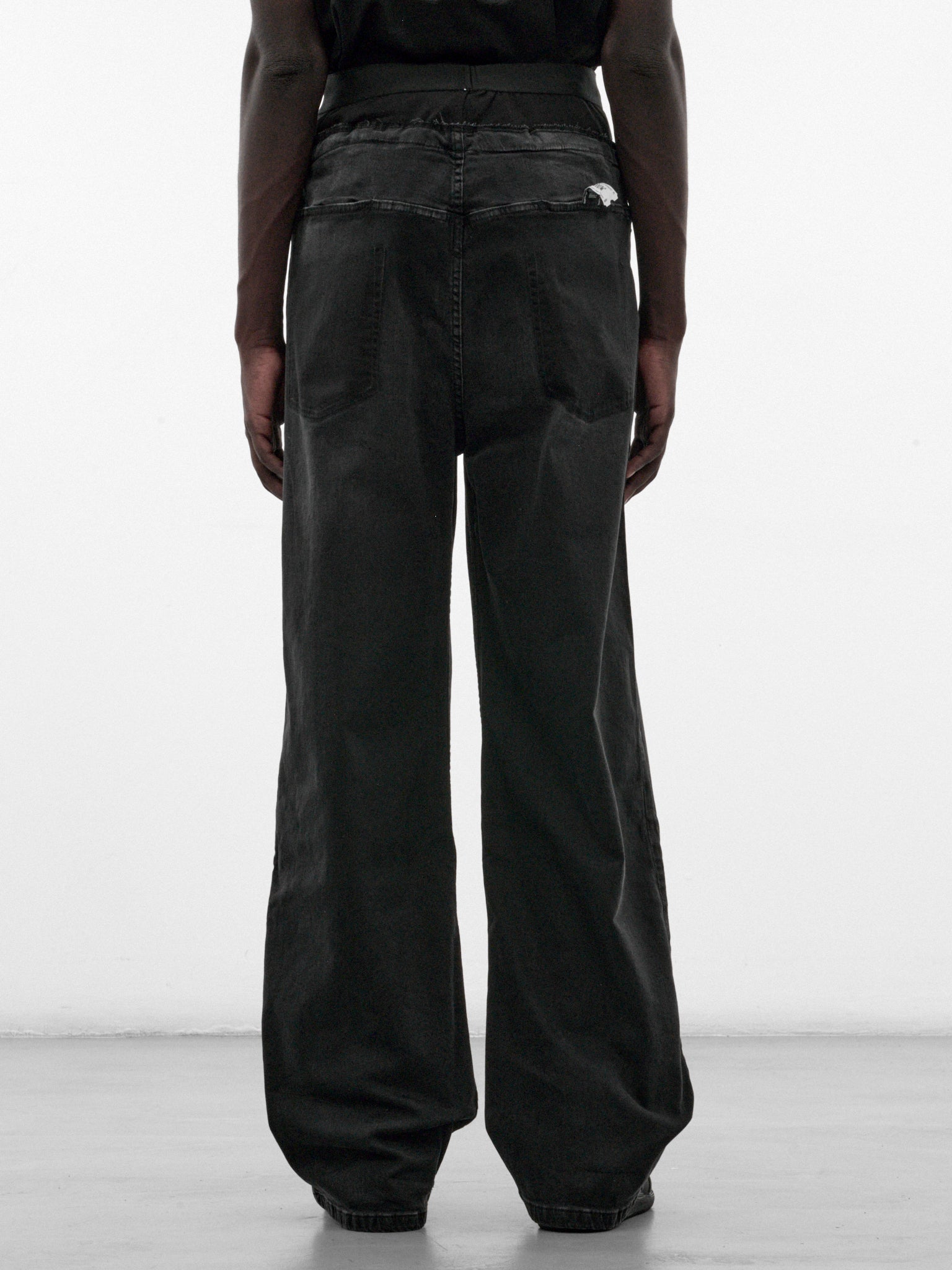 Black Denim Deconstructed Waist Jeans (PT99PA10USBK-BLACK)