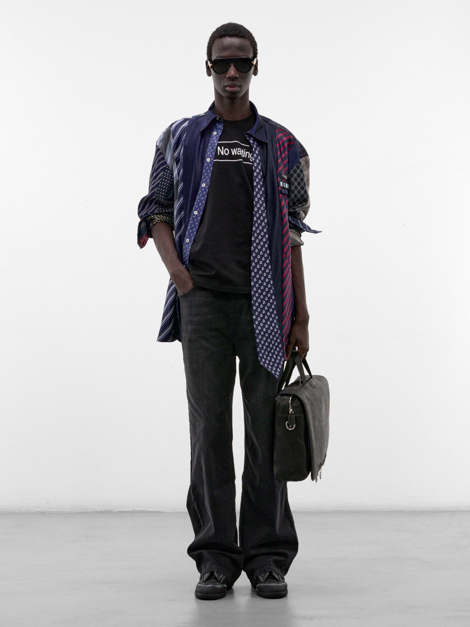 Black Denim Deconstructed Waist Jeans (PT99PA10USBK-BLACK)