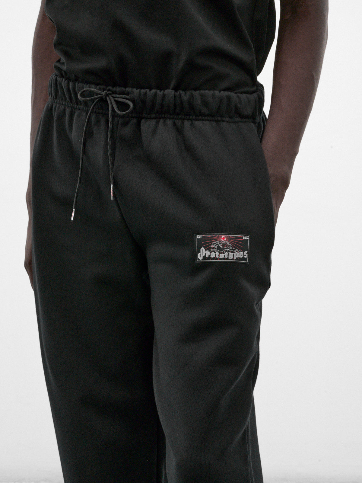 Black Cotton Logo Sweatpants (PT99PA15USBK-BLACK)