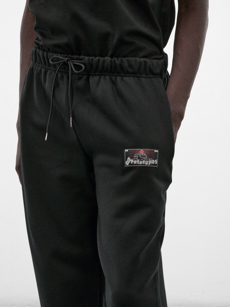 Black Cotton Logo Sweatpants (PT99PA15USBK-BLACK)