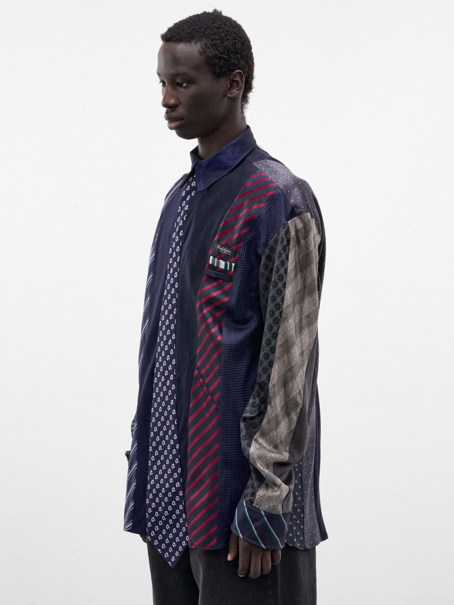 Deconstructed Vintage Tie Shirt (PT99SH01USMT-MULTI)