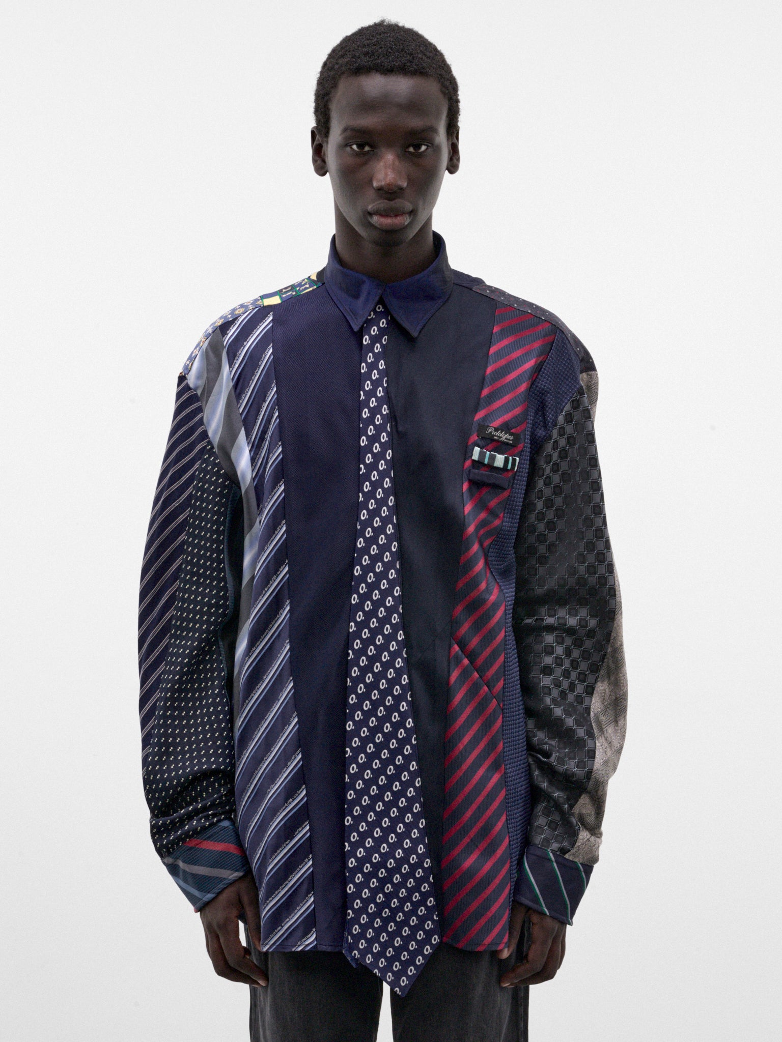 Deconstructed Vintage Tie Shirt (PT99SH01USMT-MULTI)