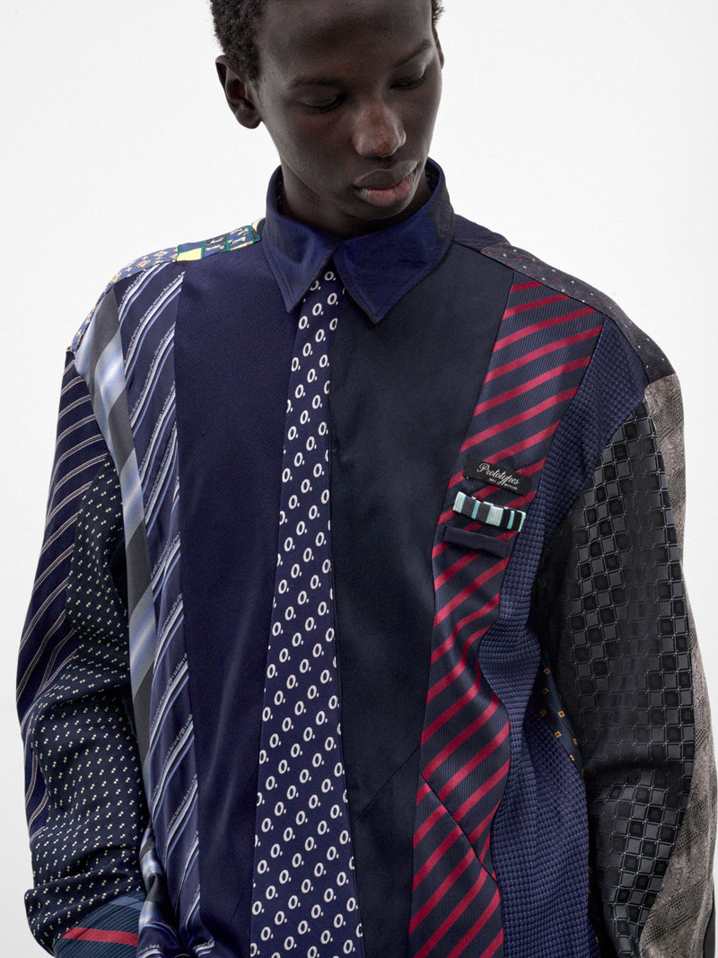 Deconstructed Vintage Tie Shirt (PT99SH01USMT-MULTI)