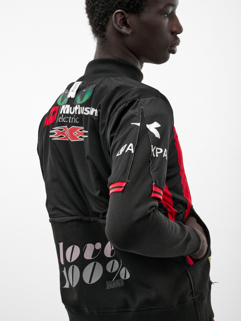 Black Deconstructed Football Zip Top (PT99SH06USBK-BLACK)