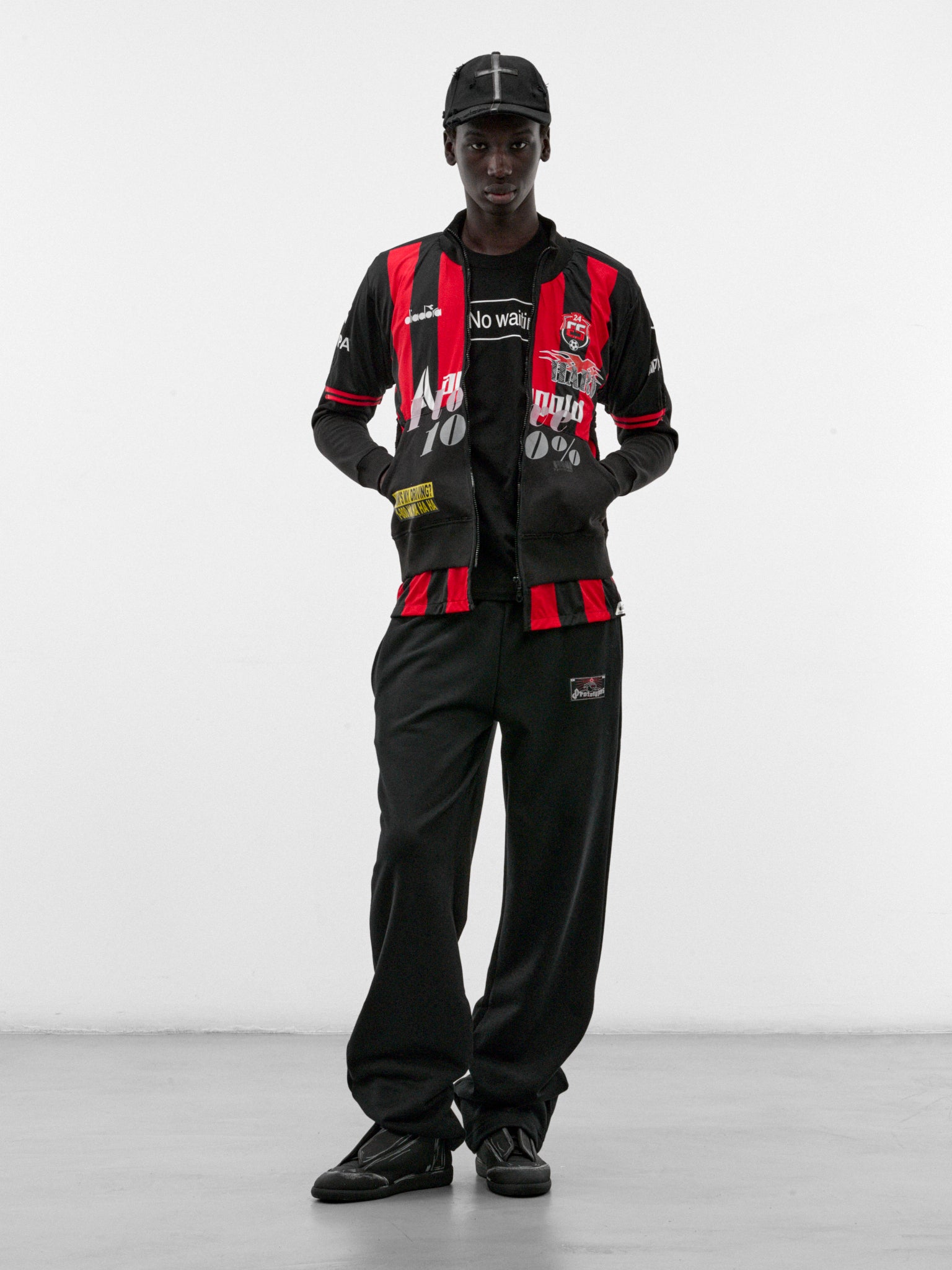 Black Deconstructed Football Zip Top (PT99SH06USBK-BLACK)