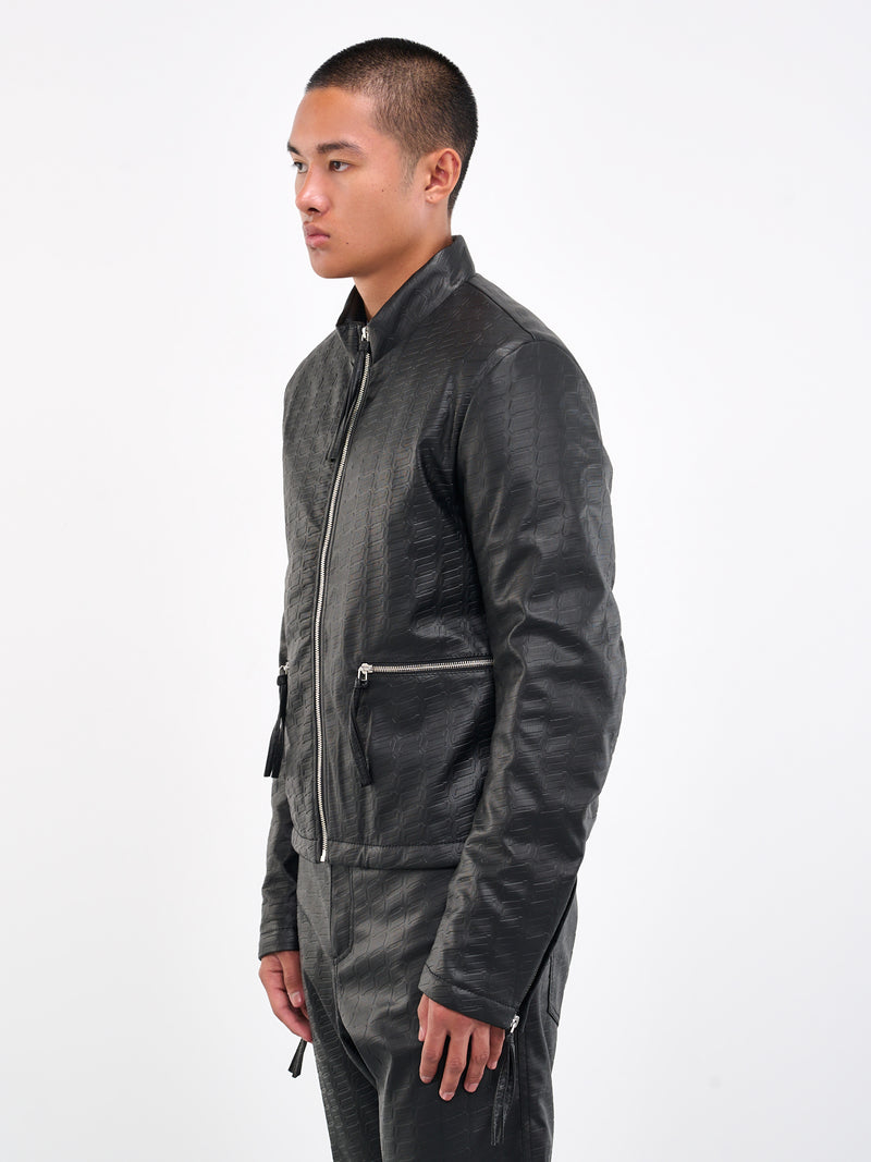 Tire Embossed Rider Jacket (PU-JK09-BLACK)