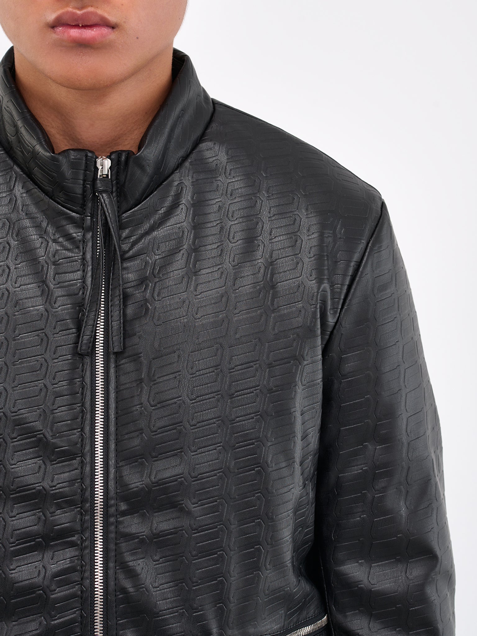 Tire Embossed Rider Jacket (PU-JK09-BLACK)