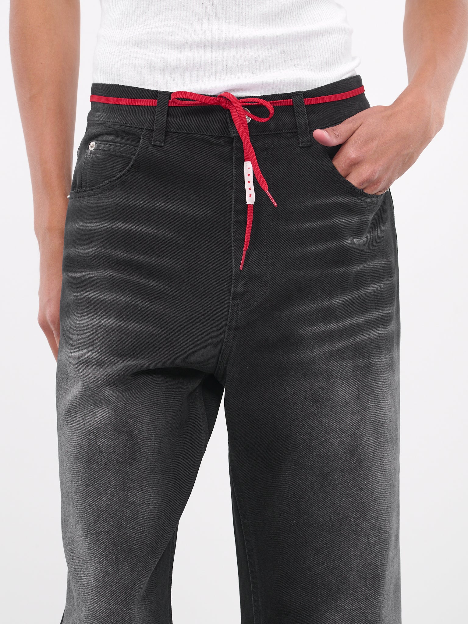 Faded Denim Pants (PUJU00190-USCV87-ODN99-BLACK)