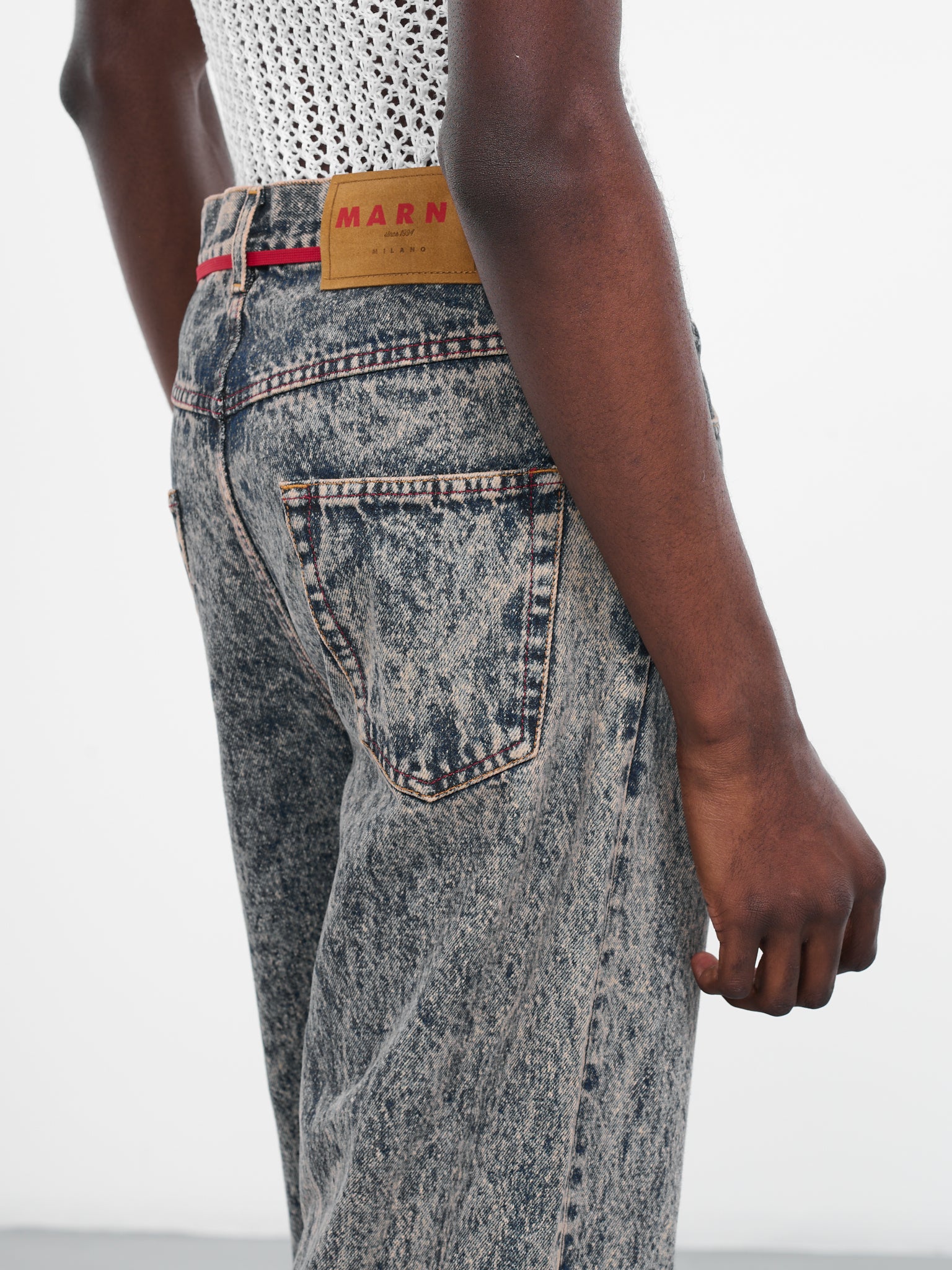 Marble-Dyed Denim Pants (PUJU0019A0-USCV35-MMC13-BLUE)
