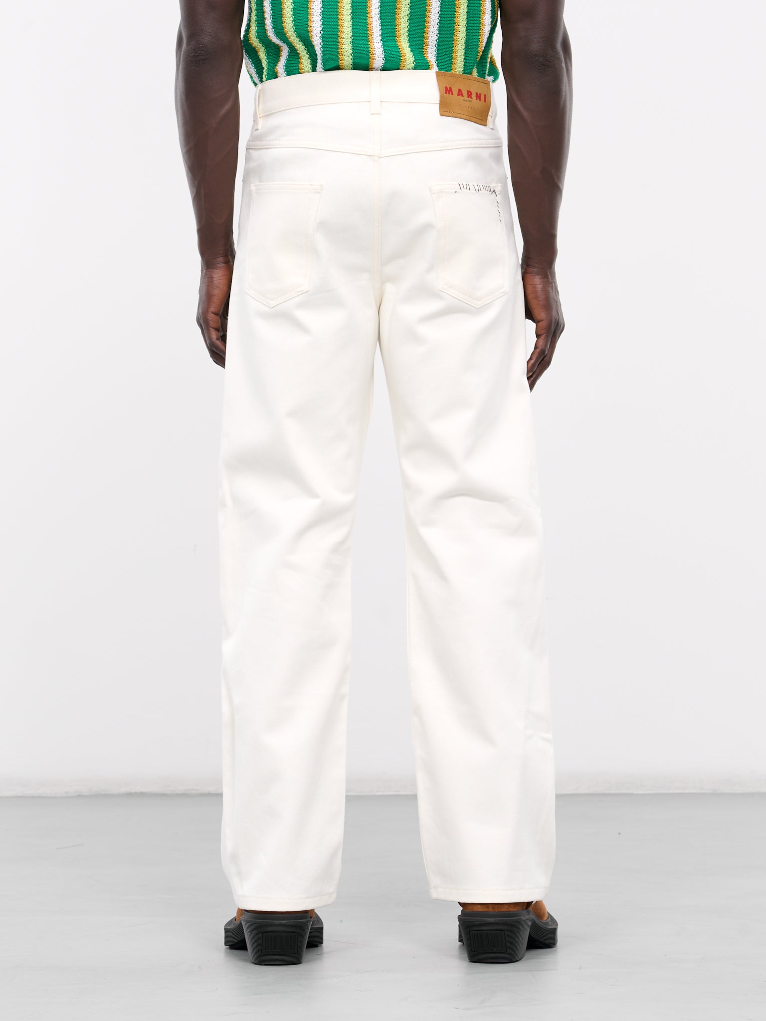 Handstitched Embroidery Trousers (PUJU0021S1-TCX17-OFF-WHITE)