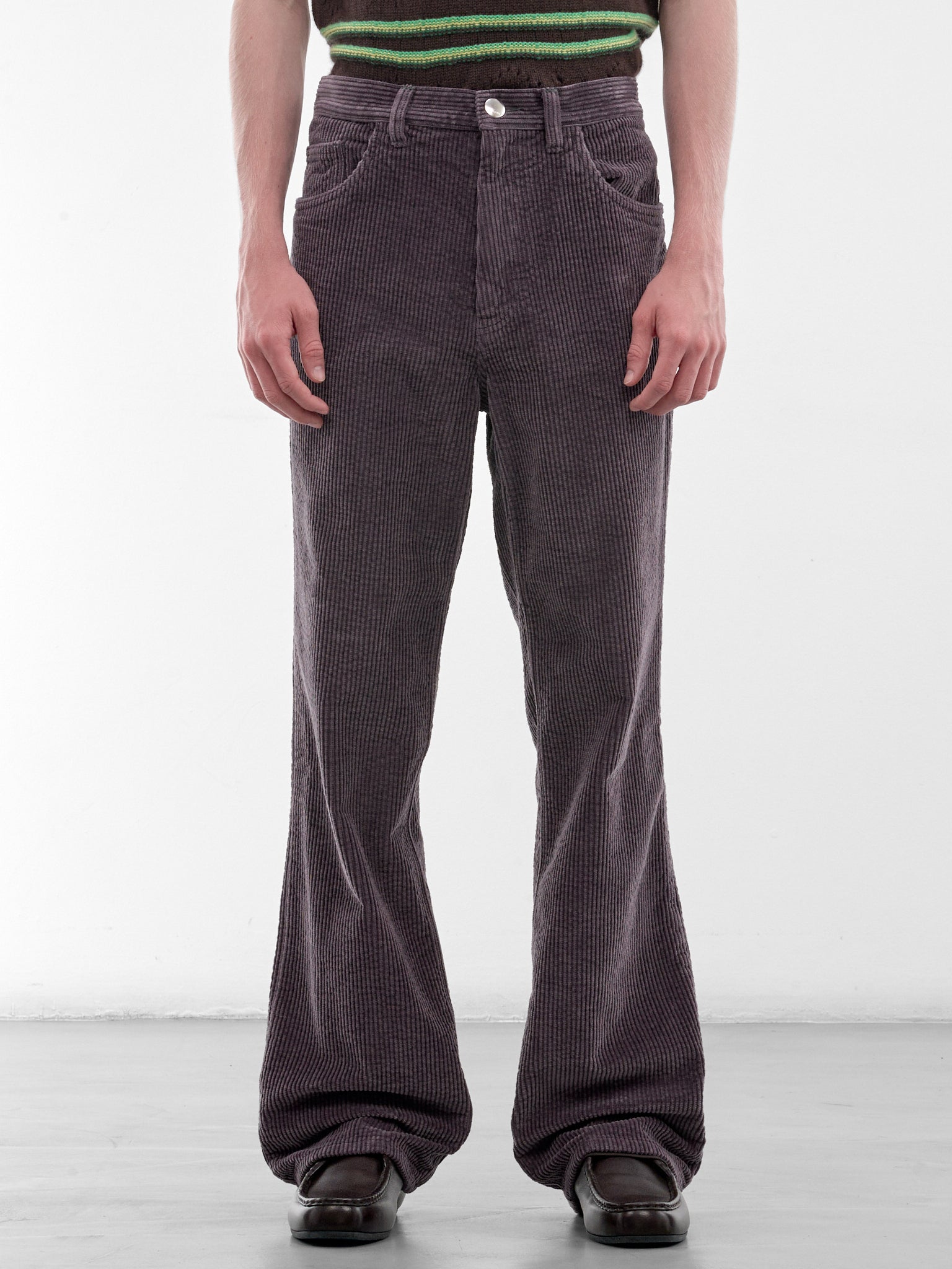 Violet Corduroy Flared Pants (PUMU0354G0-USCZ28-VIOLET)