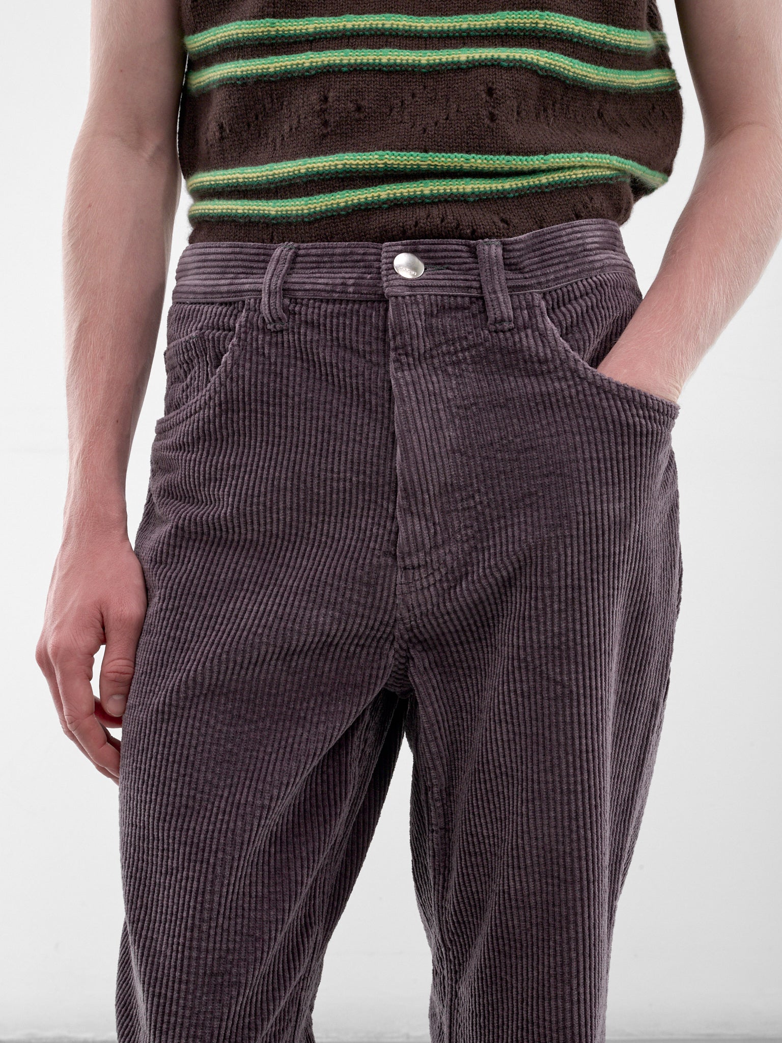 Violet Corduroy Flared Pants (PUMU0354G0-USCZ28-VIOLET)