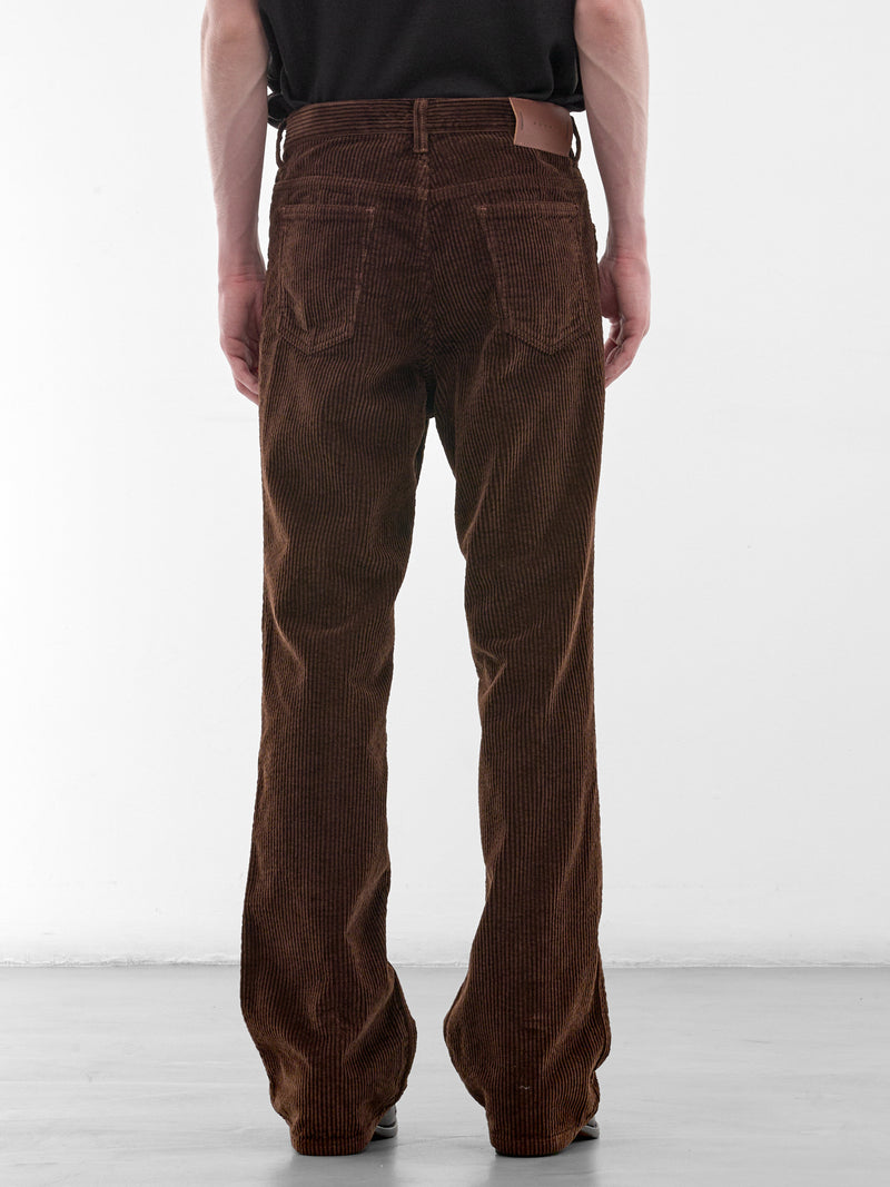Brown Corduroy Flared Pants (PUMU0354G0-USCZ28-DARK-BROWN)
