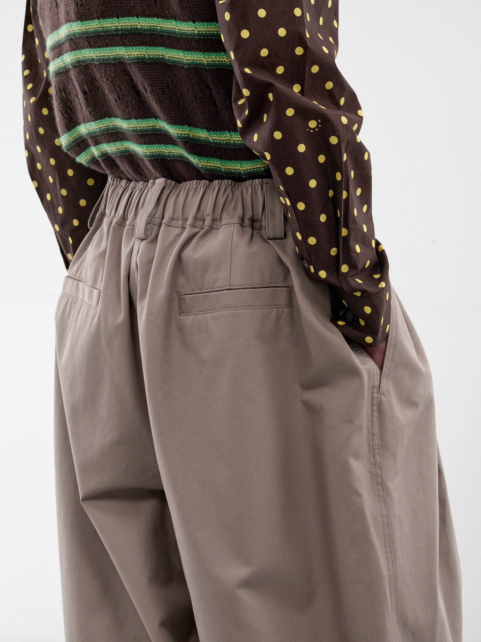 Brown Baggy Pleated Trousers (PUMU0347J0-UTC646-LIGHT-BROWN)