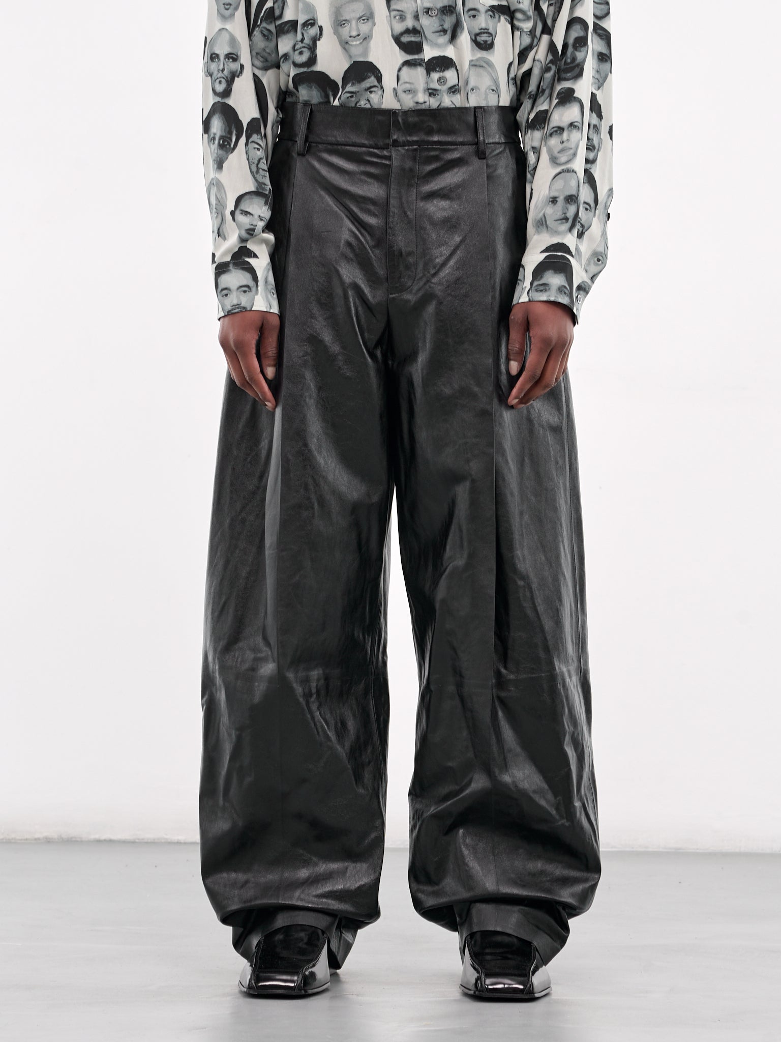 Wide Leg Leather Trousers (PUMY0032SU-ULA760-BLACK)