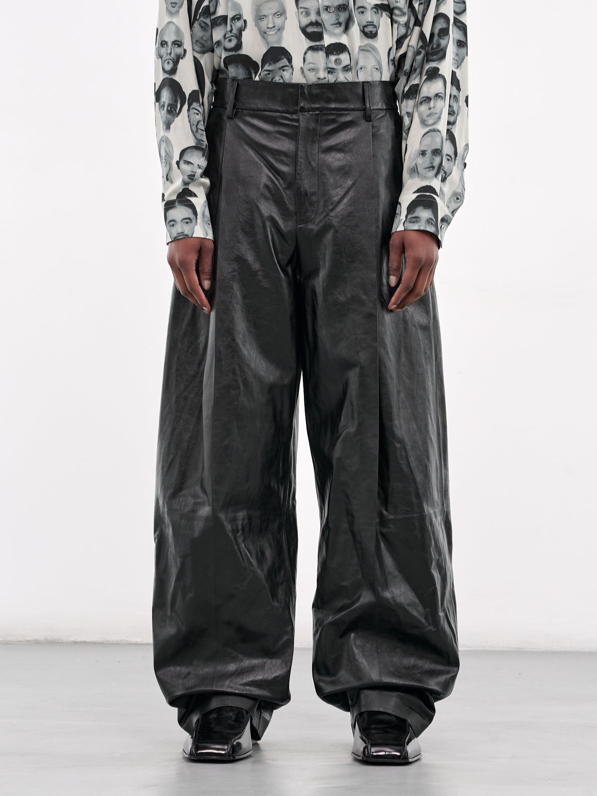 Wide Leg Leather Trousers (PUMY0032SU-ULA760-BLACK)