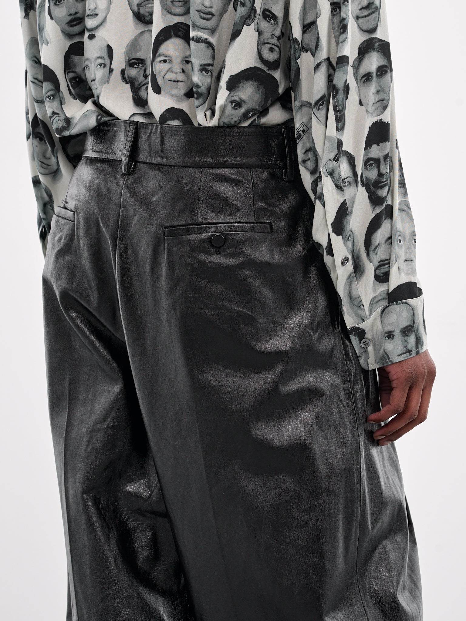 Wide Leg Leather Trousers (PUMY0032SU-ULA760-BLACK)