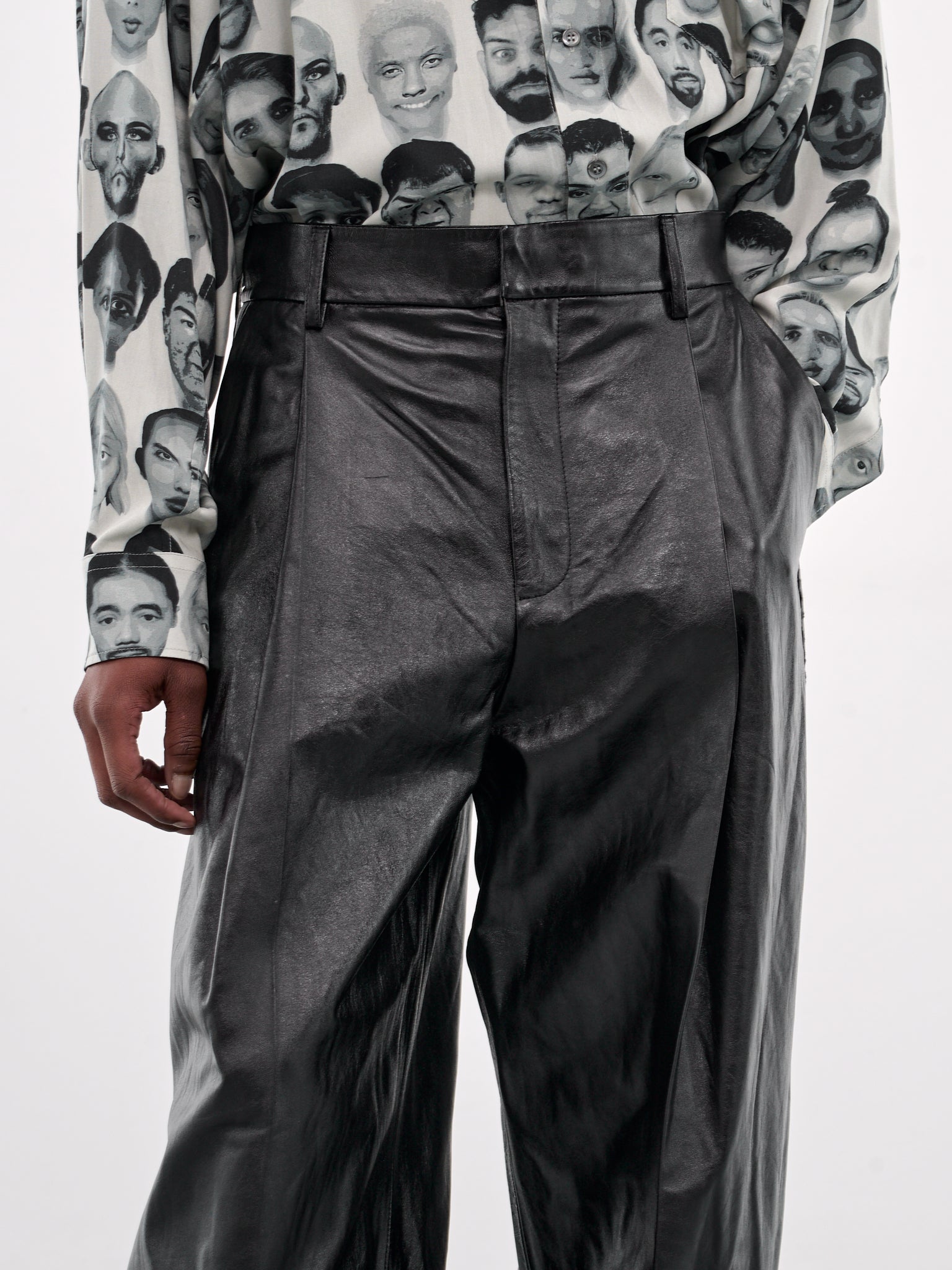 Wide Leg Leather Trousers (PUMY0032SU-ULA760-BLACK)