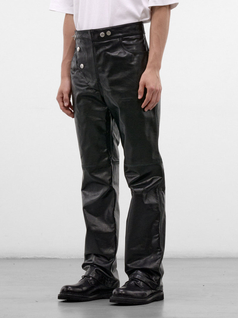 Black Vegan Leather Trousers (PUMY0366U0-ULV899-BLACK)