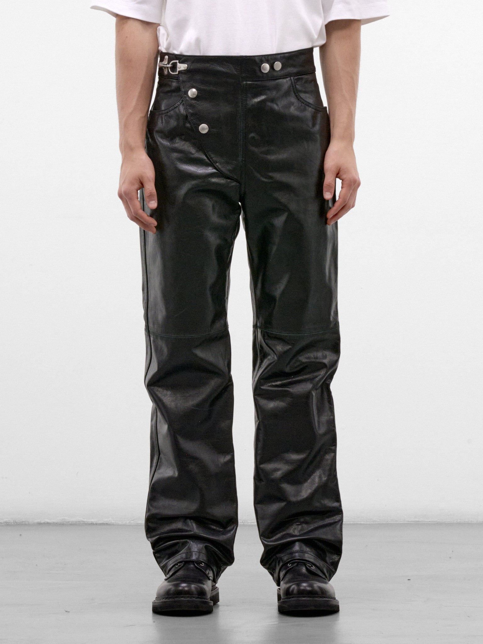 Black Vegan Leather Trousers (PUMY0366U0-ULV899-BLACK)