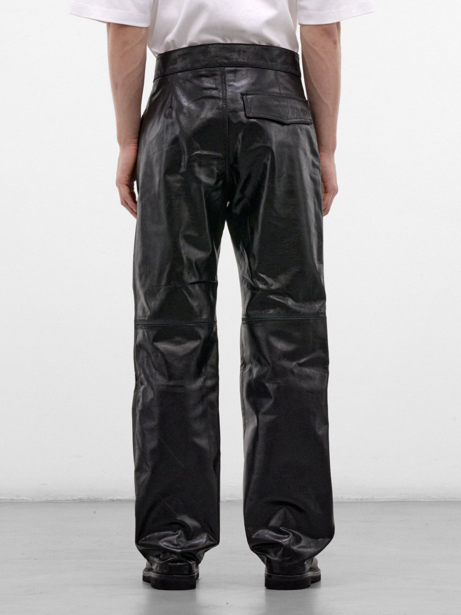 Black Vegan Leather Trousers (PUMY0366U0-ULV899-BLACK)