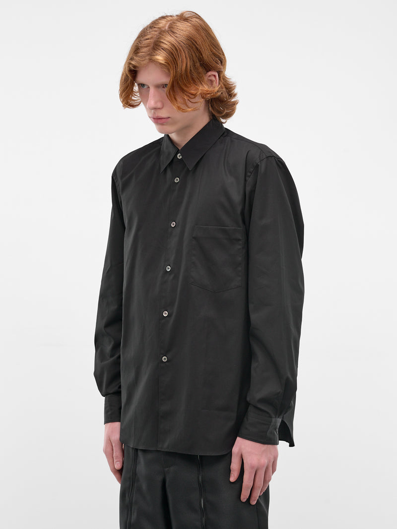 Black Button-Up Shirt (PZ-B003-S26-BLACK)