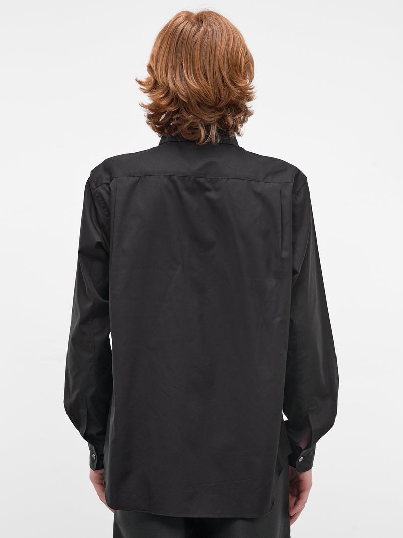 Black Button-Up Shirt (PZ-B003-S26-BLACK)