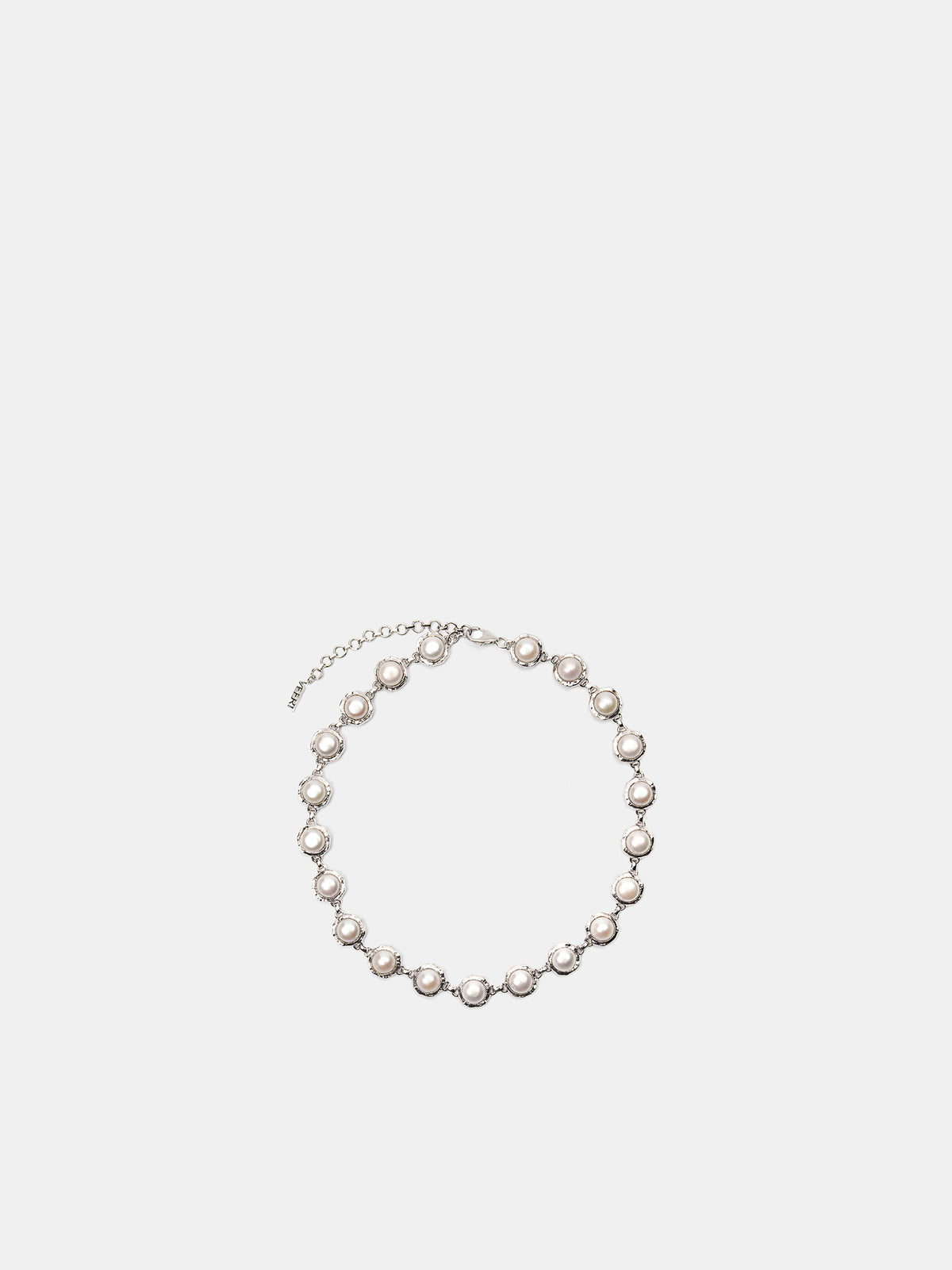 White Gold Pearl Circle Necklace (JLG0022WG-WHITE-GOLD)