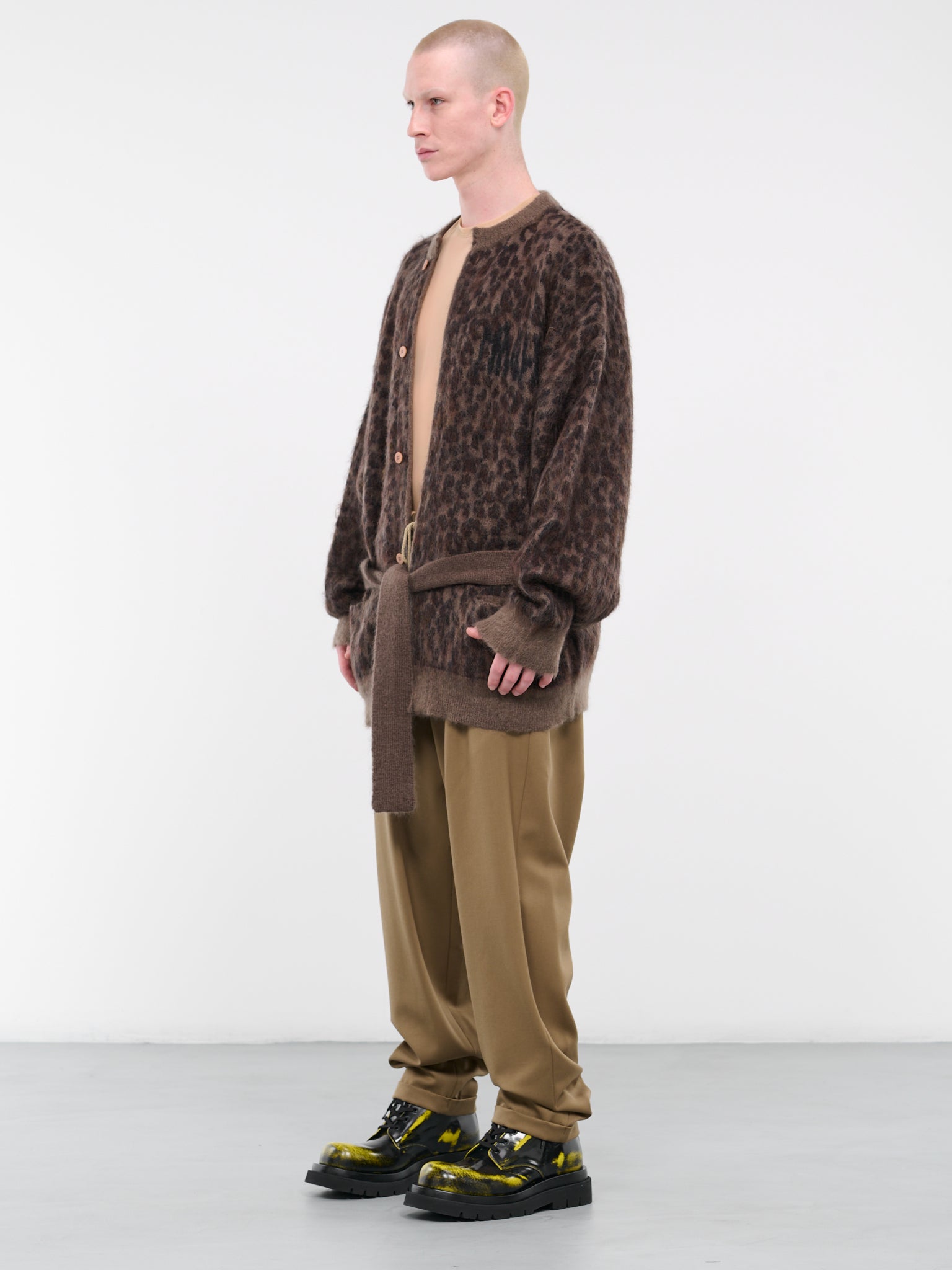 Stray Cardigan (Q58300681-69-BROWN-BLACK-POIS)